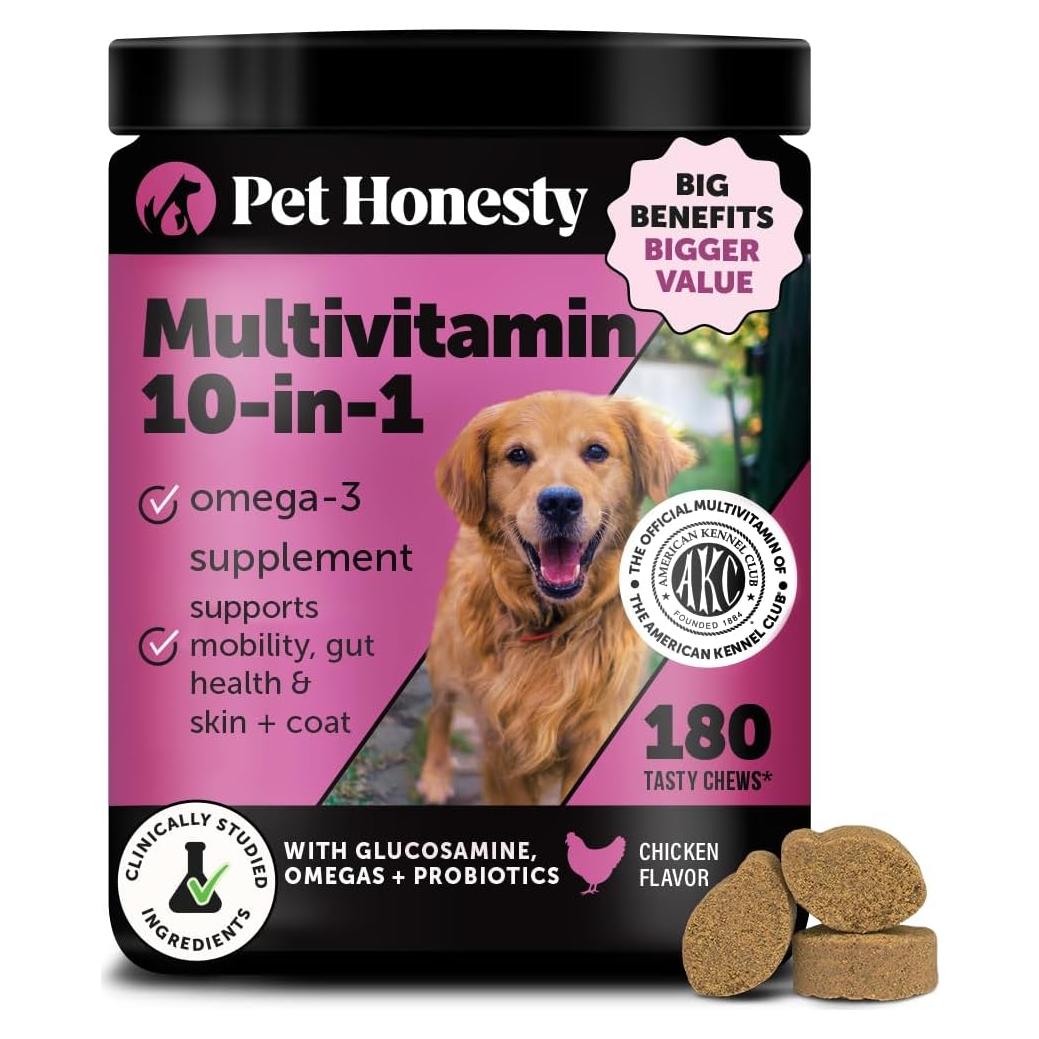 Multivitamina para Perros Honestidad 10 en 1 Pollo 180 ct