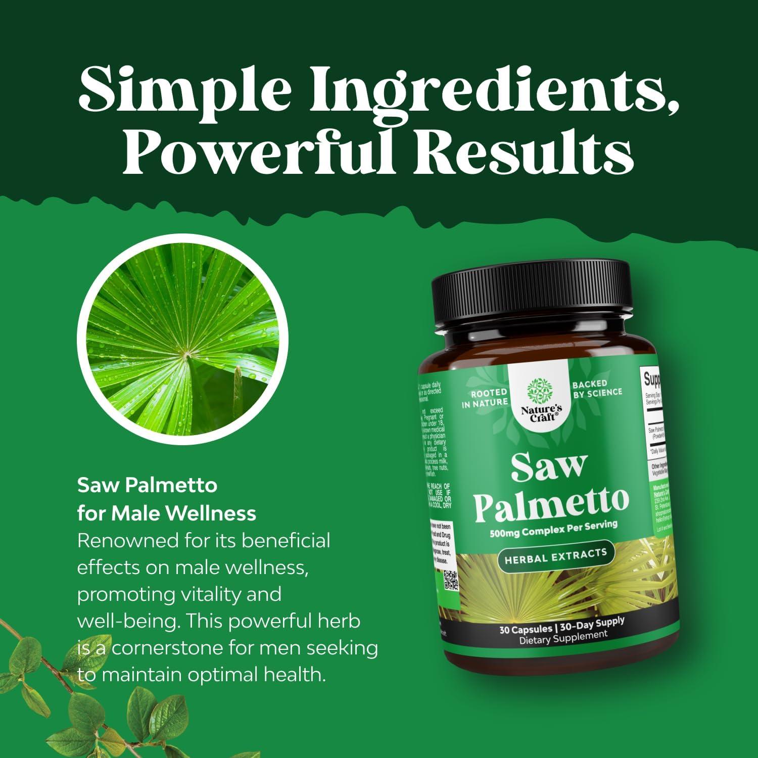 Extracto de Saw Palmetto Nature's Craft 500mg - 30 Cápsulas