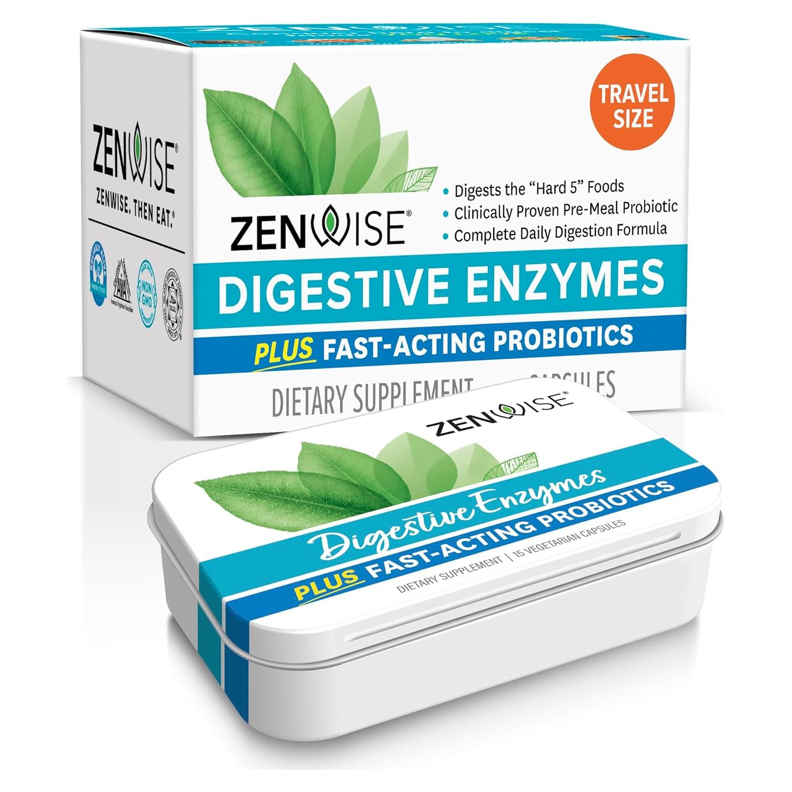Zenwise Health Enzimas Digestivas 15 Cápsulas - Alivio Rápido