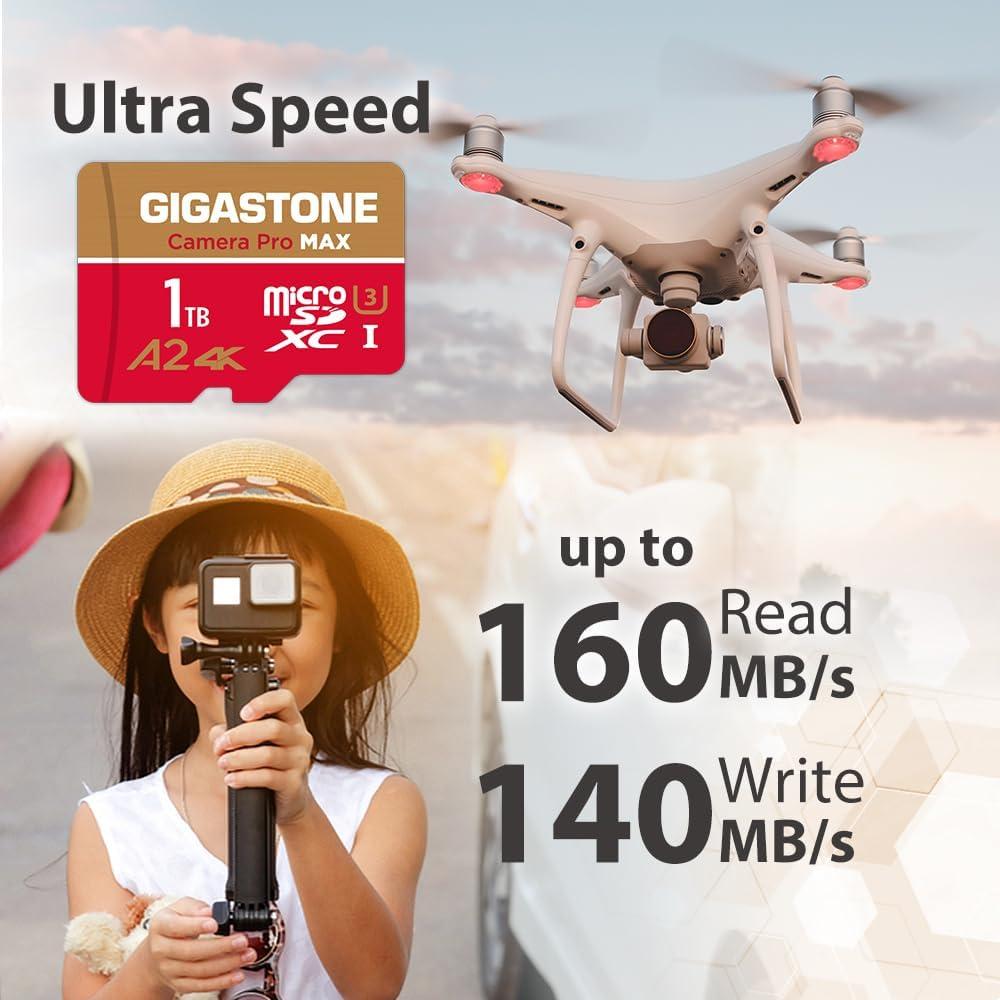 GIGASTONE Tarjeta Micro SD 1TB UHS-I U3 A2 V30 4K