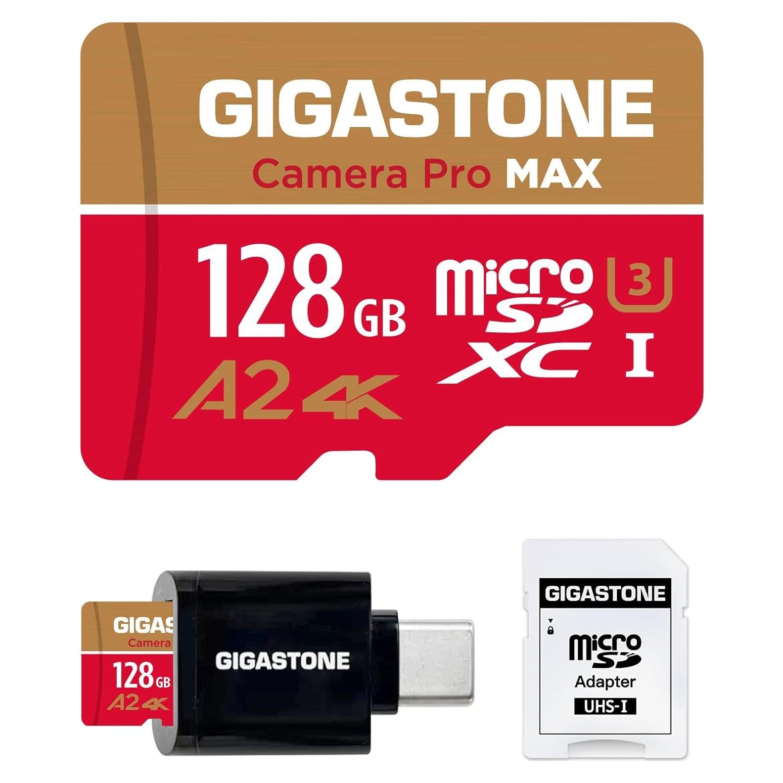 Tarjeta Micro SD 128GB GIGASTONE con Lector USB Tipo C 4K