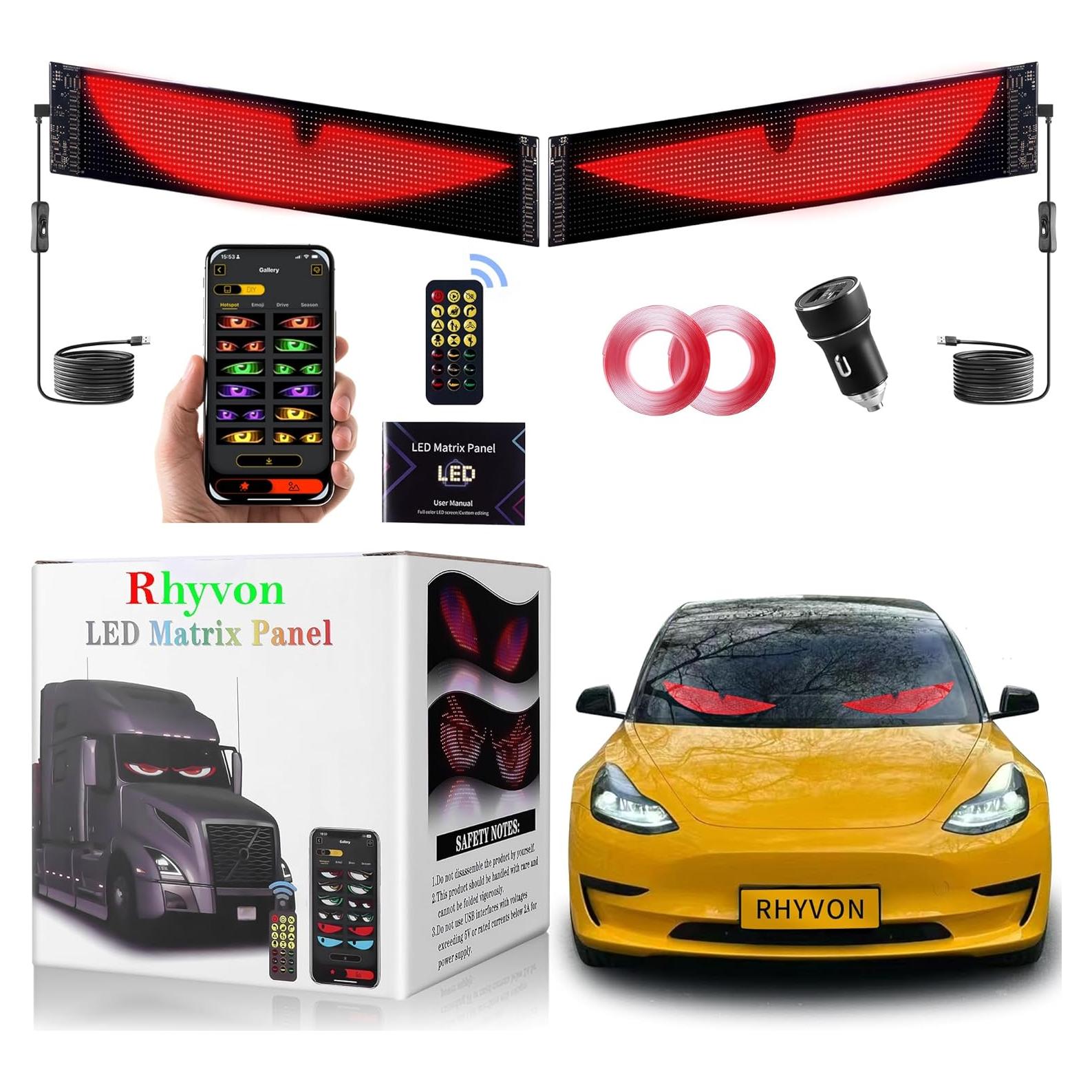 Ojos LED para Parabrisas RHYVON EMD, Control Remoto y APP