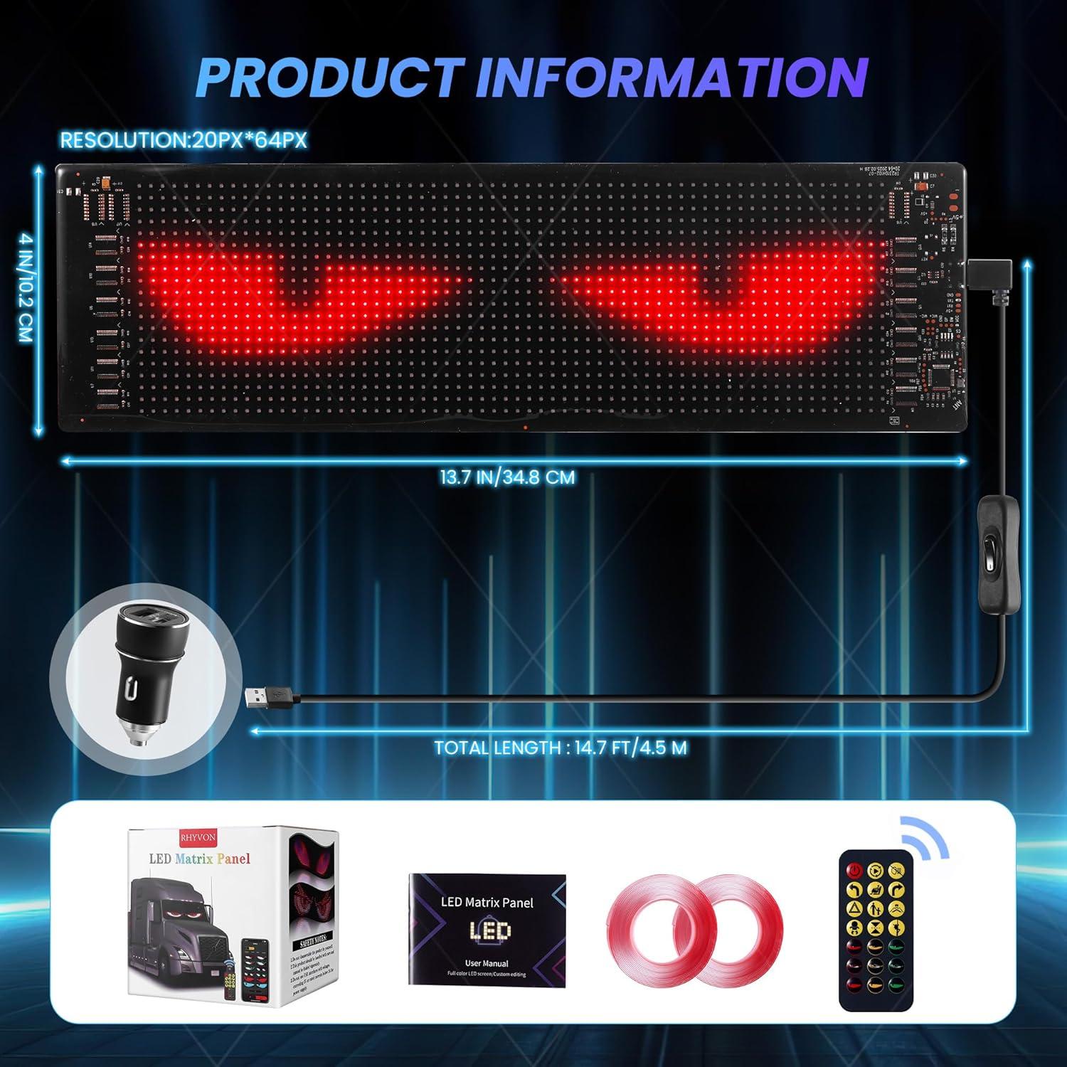 Ojos LED para Parabrisas RHYVON EMD, Control Remoto y APP
