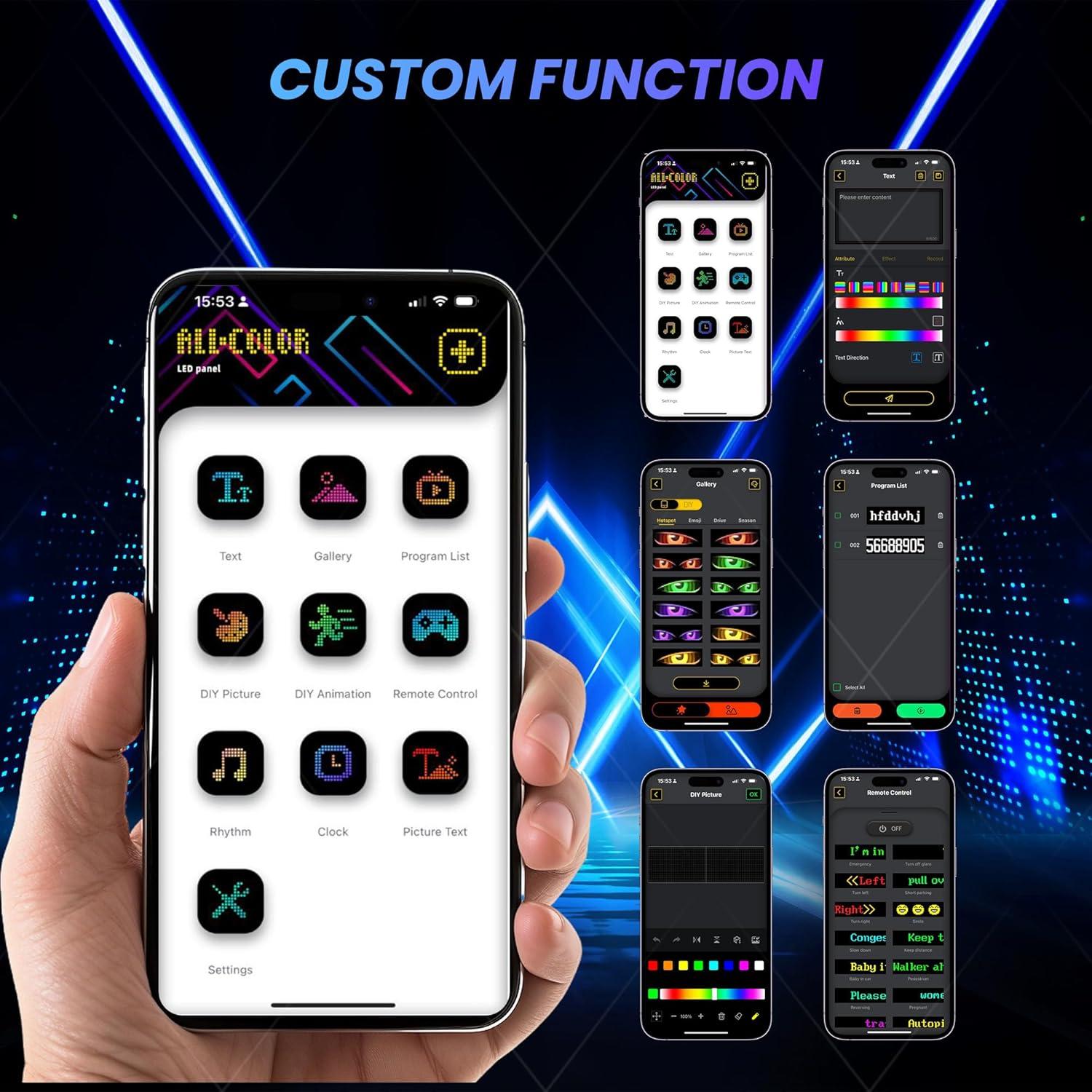 Ojos LED para Parabrisas RHYVON EMD, Control Remoto y APP