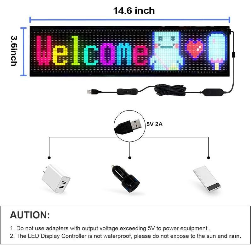 Panel LED Programable Ojos del Diablo Nfutreon 37.1x9.1cm