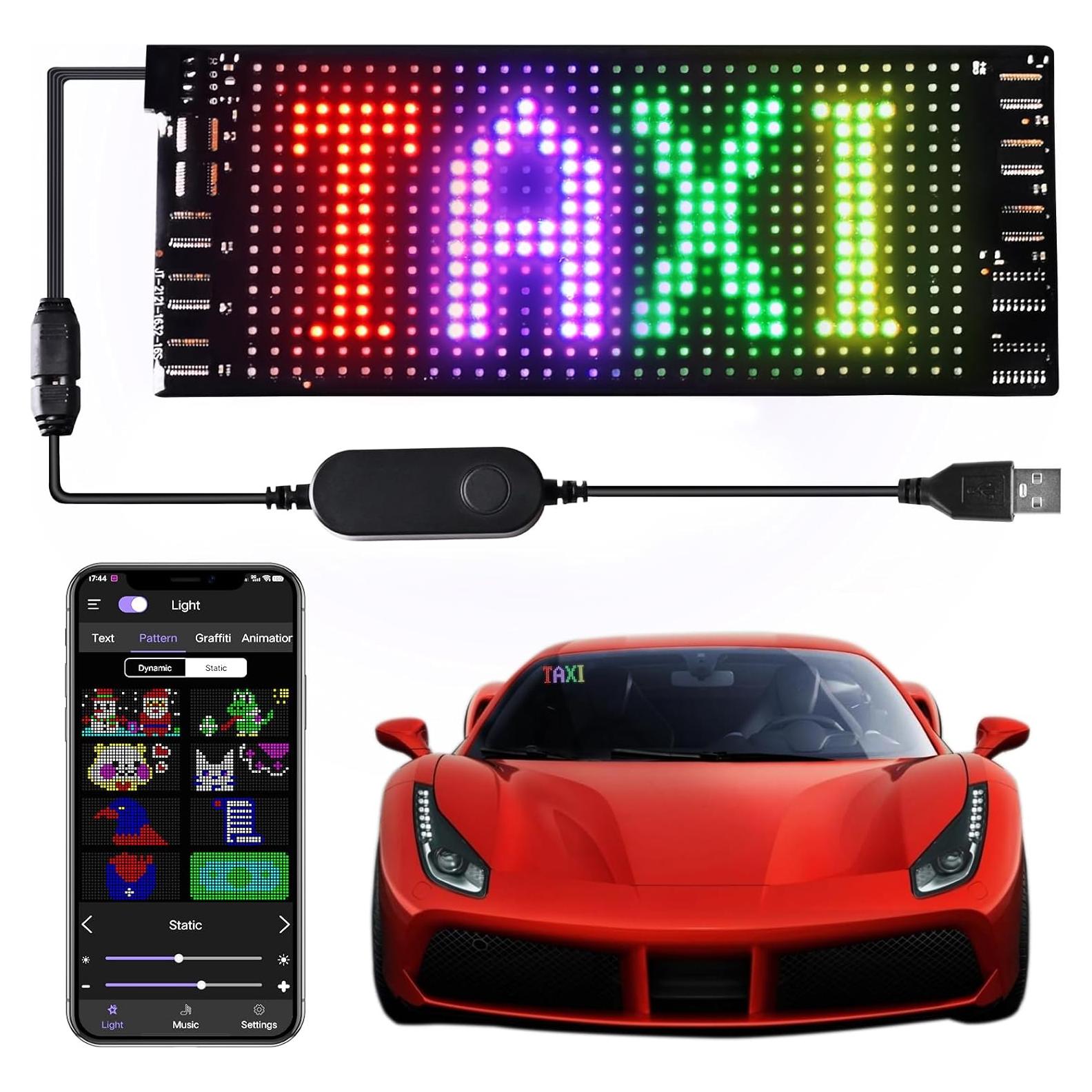 Cartel LED Programable JiazuGo 7.62x17.78cm Bluetooth RGB