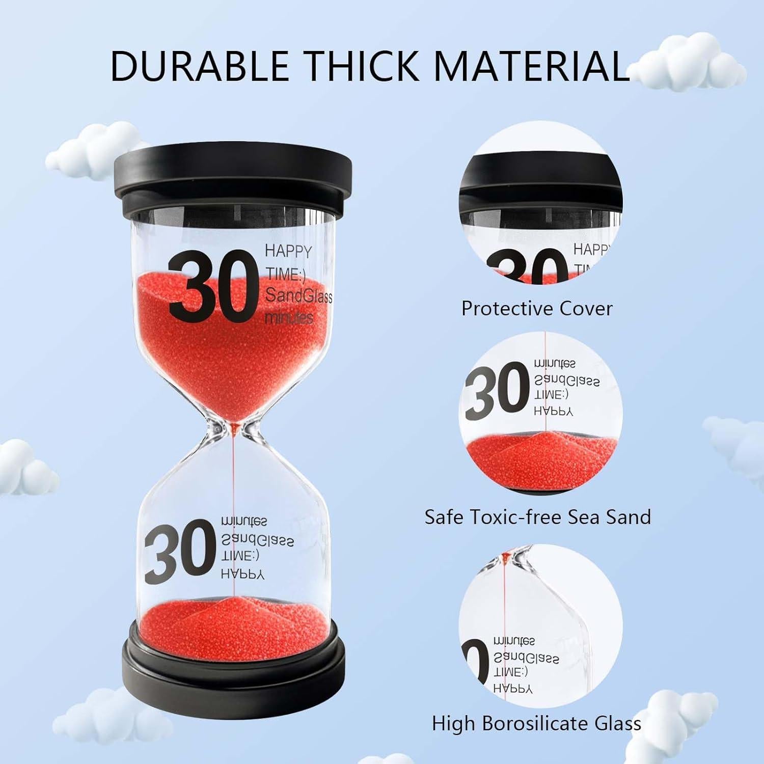 Reloj de Arena YLTIMER 1 Minuto Acrílico Rojo Duradero