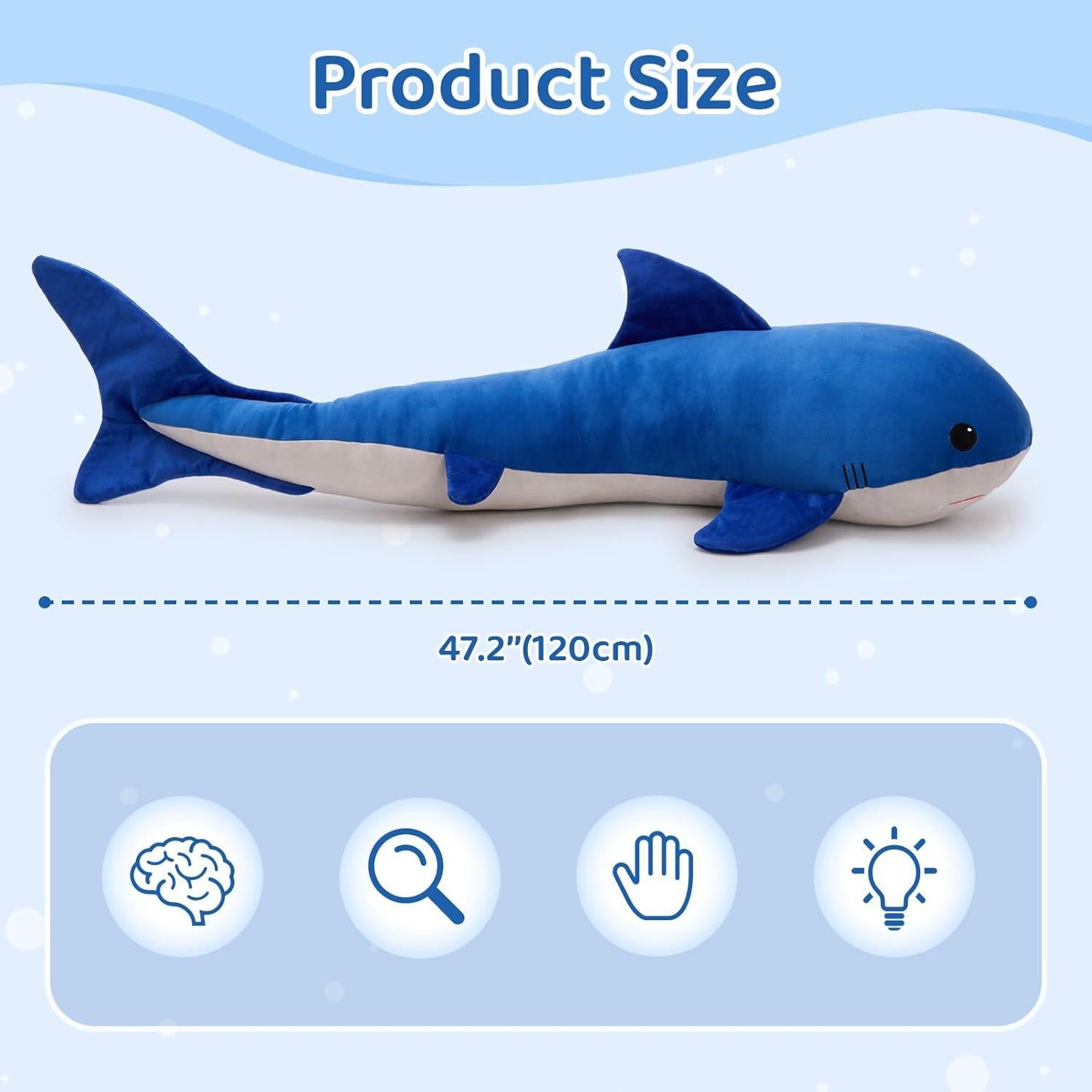 Tezituor Juguete de Peluche Ballena Gigante 120 cm para Niños