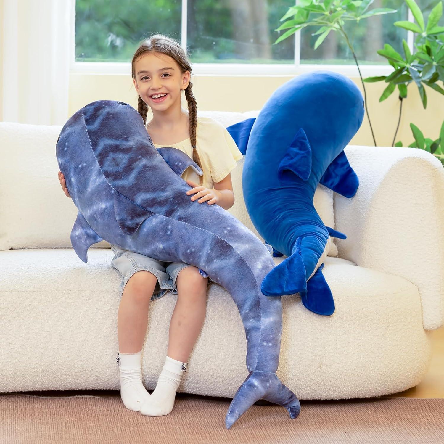Tezituor Juguete de Peluche Ballena Gigante 120 cm para Niños