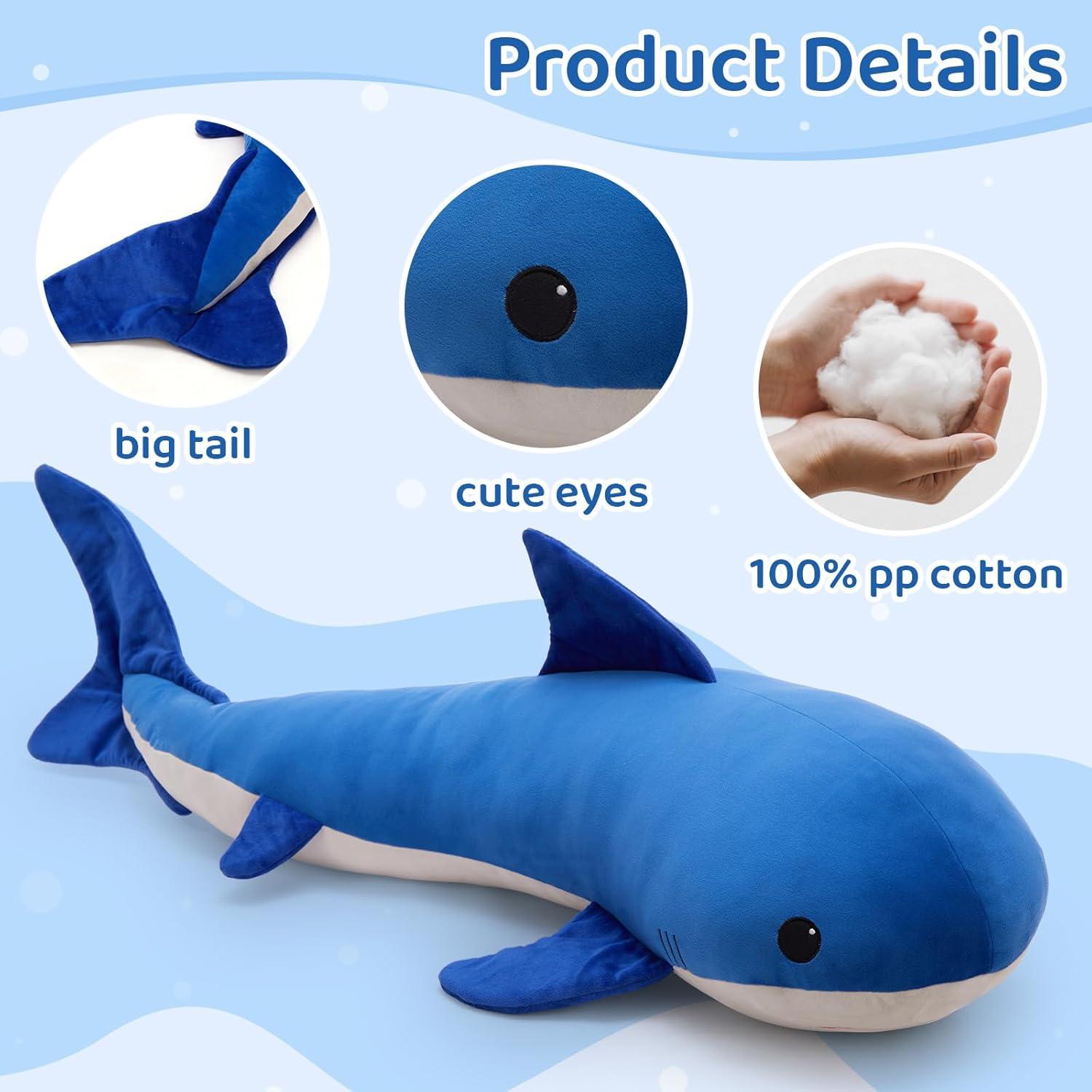 Tezituor Juguete de Peluche Ballena Gigante 120 cm para Niños