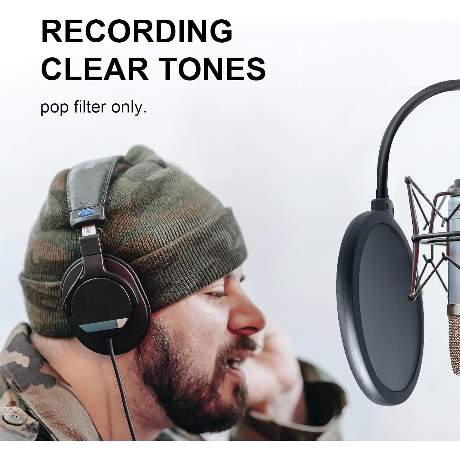 Filtro Pop Doble Capa para Micrófono Blue Yeti - Soporte Ajustable