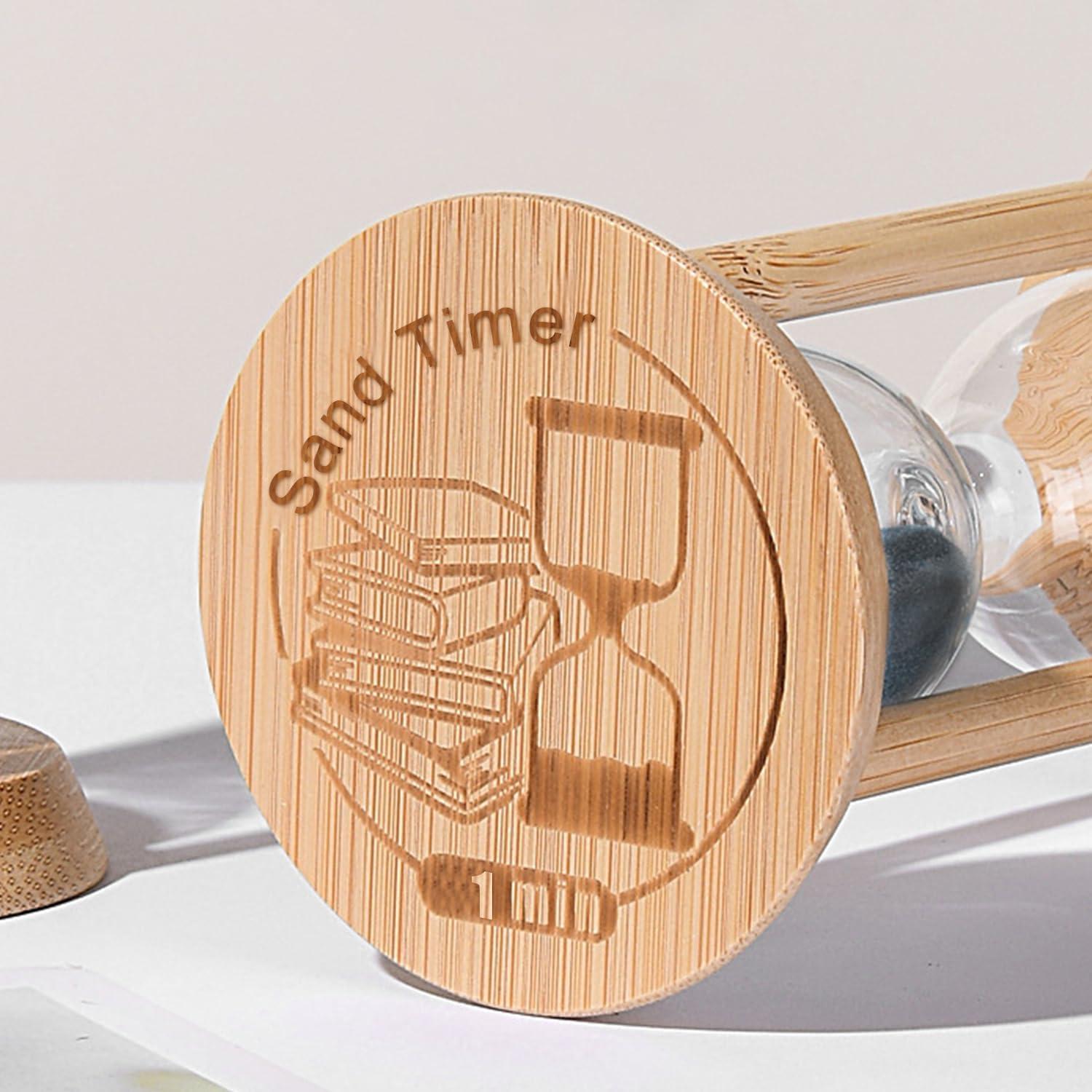 Reloj de Arena de Madera SuLiao 1 Minuto Negro para Decoración