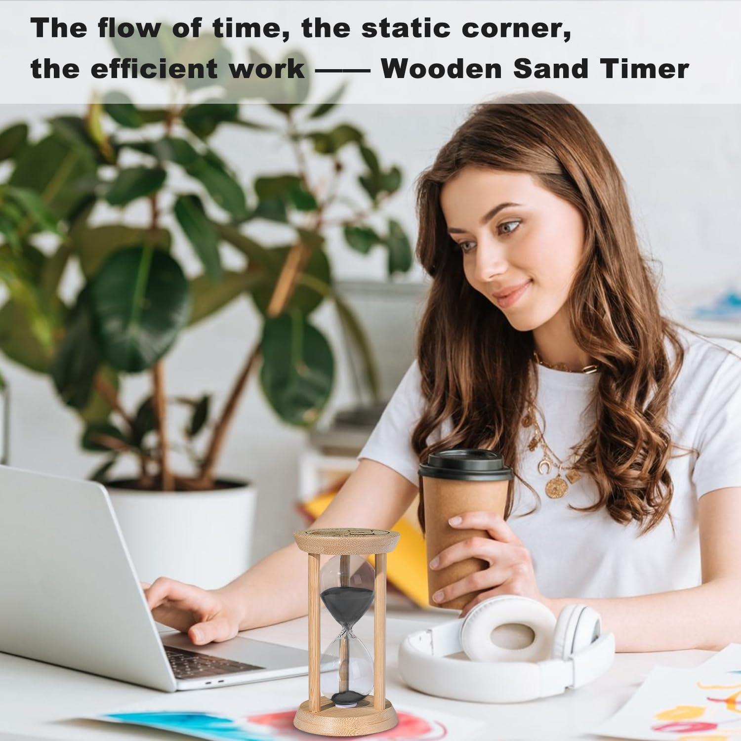 Reloj de Arena de Madera SuLiao 1 Minuto Negro para Decoración