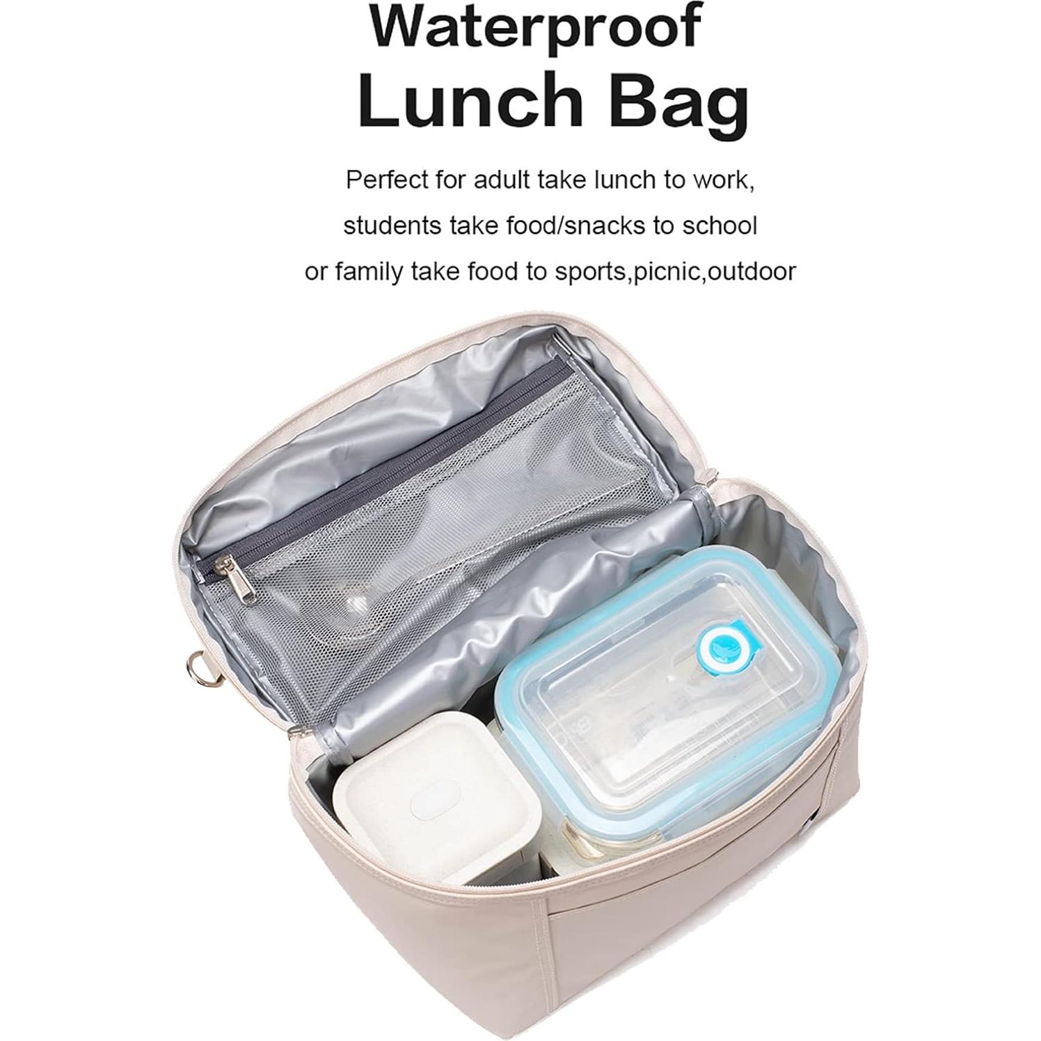 Bolsa de Almuerzo Aislada NOL Crema Mediana 8L Impermeable