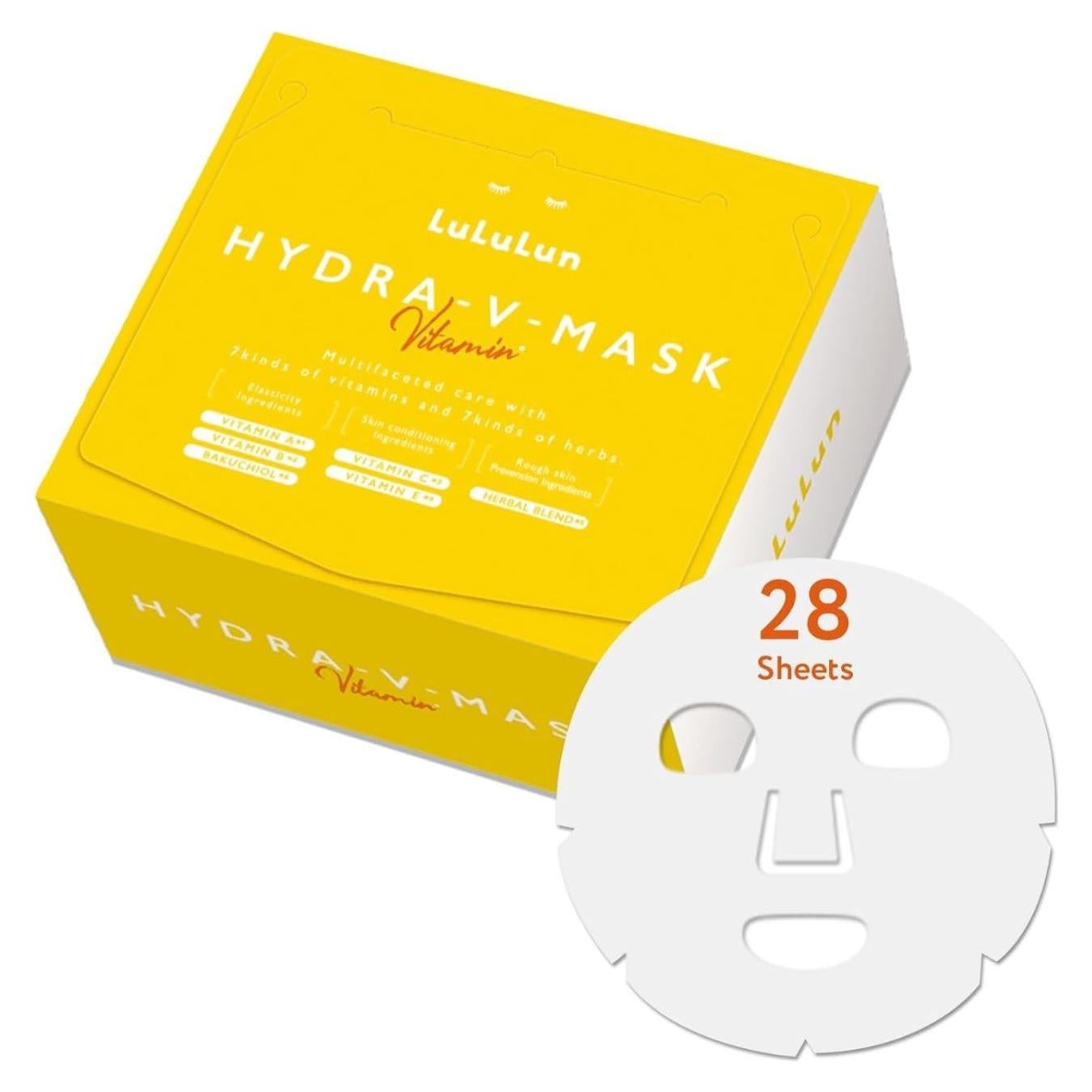 Mascarilla Facial Lululun HYDRA V 28 EA Vitamina C y 7 Hierbas