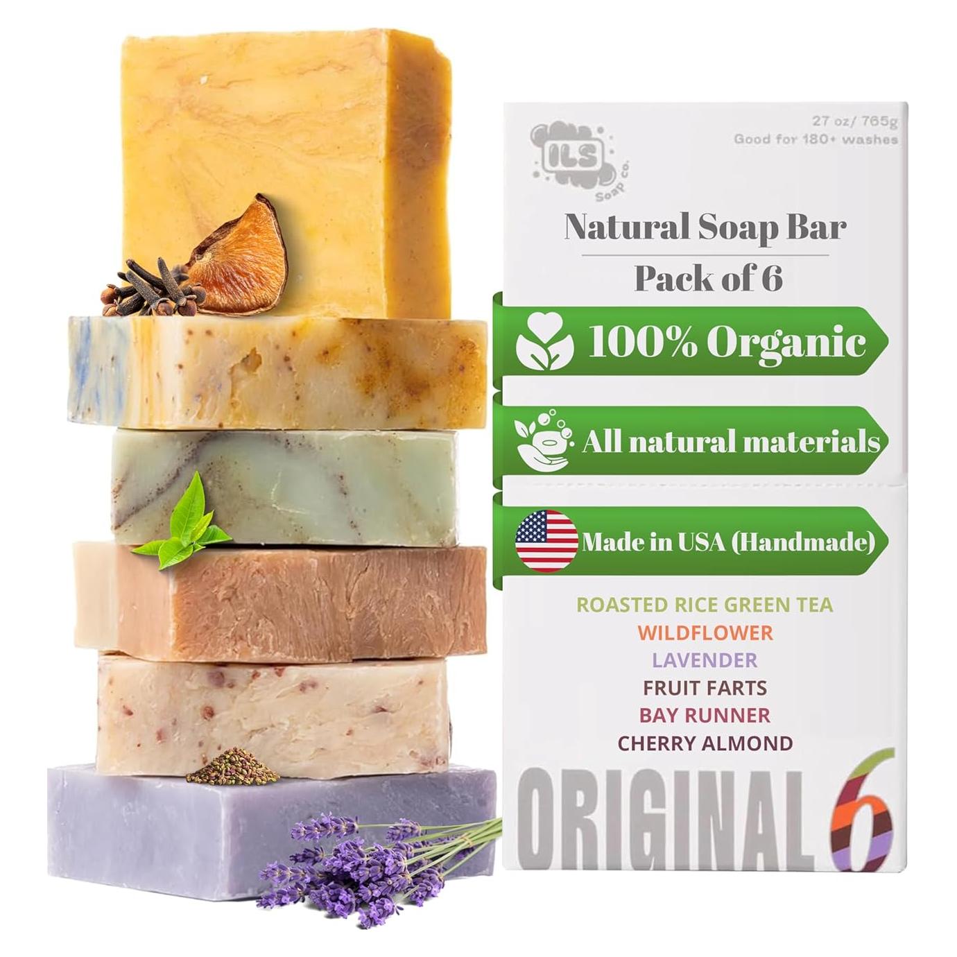 Jabón Natural en Barra Iron Lion - 6 Paquete Vegano Hecho a Mano