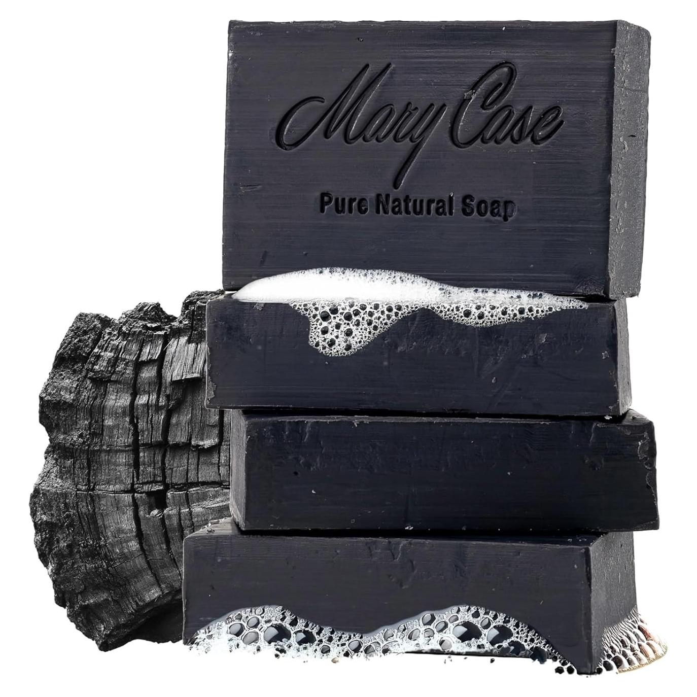 Jabón Natural Mary Case con Carbón Activo - Set de 4