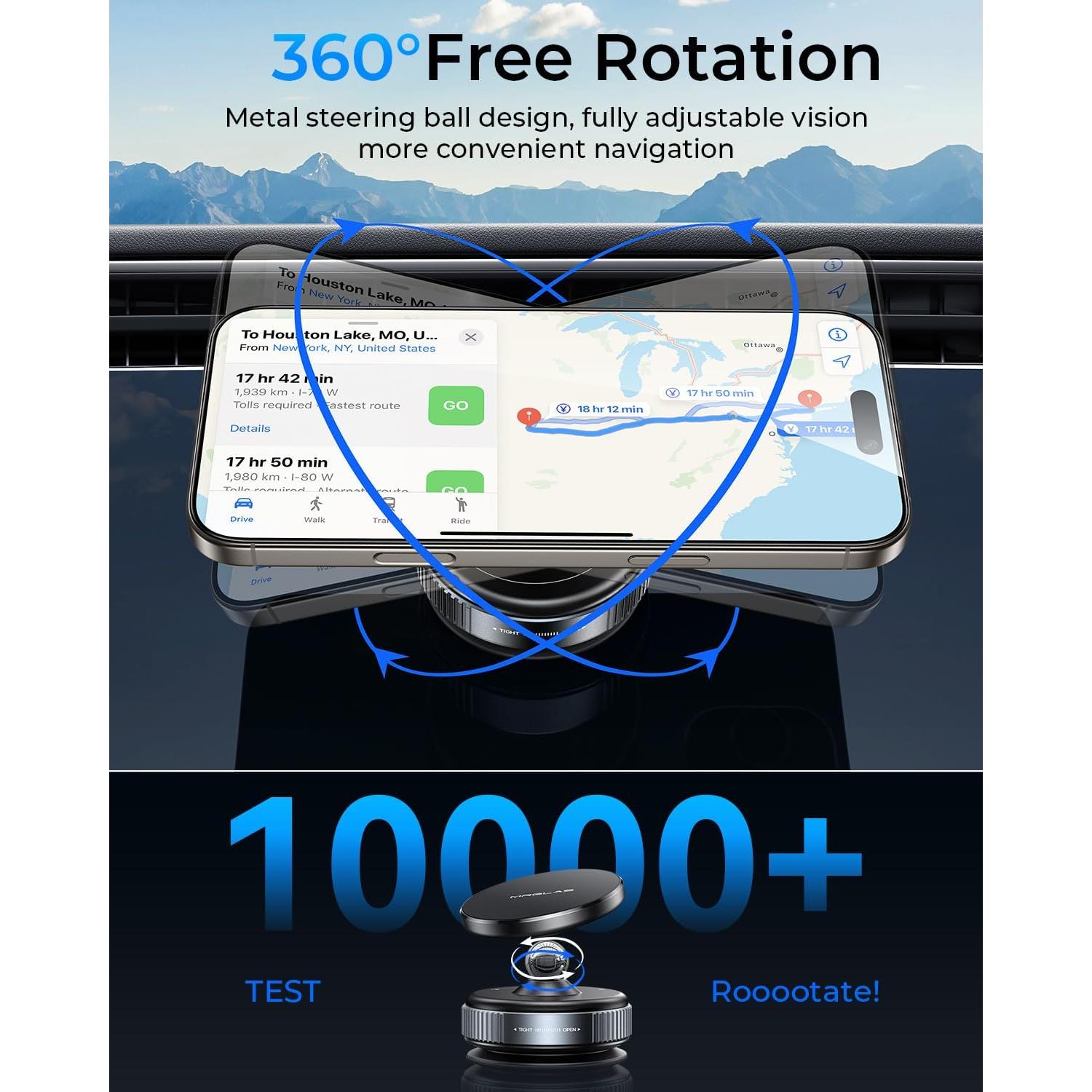 Soporte Magnético Ajustable 360° MRGLAS para Teléfono - Negro