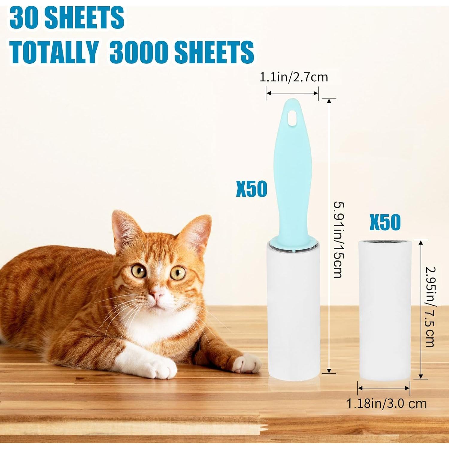 Rodillos de Pelusa Hushee 50 Piezas Azul 3000 Hojas Portátil