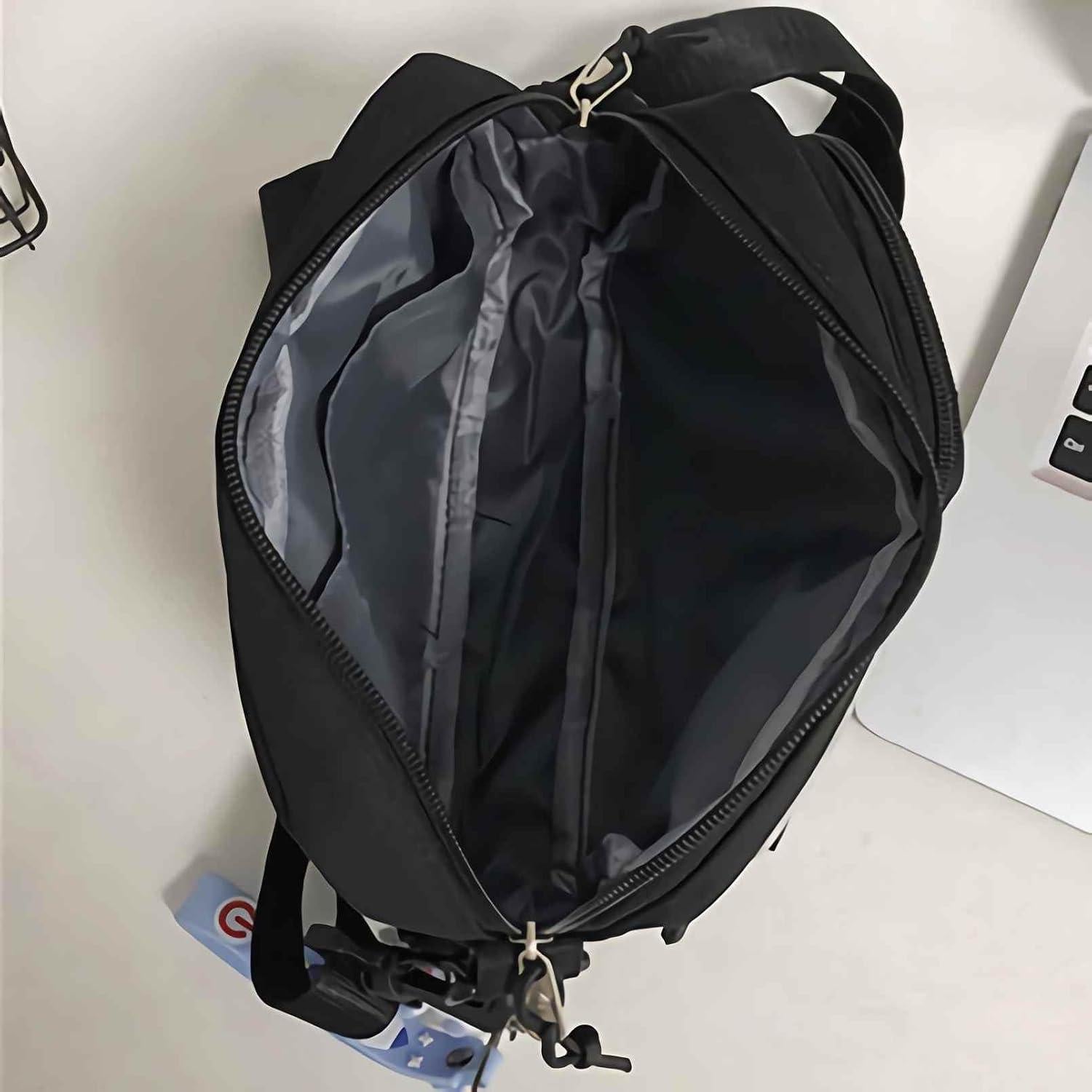 Bolsa Cruzada Negra Lefe Liee para Hombres 24x20 cm