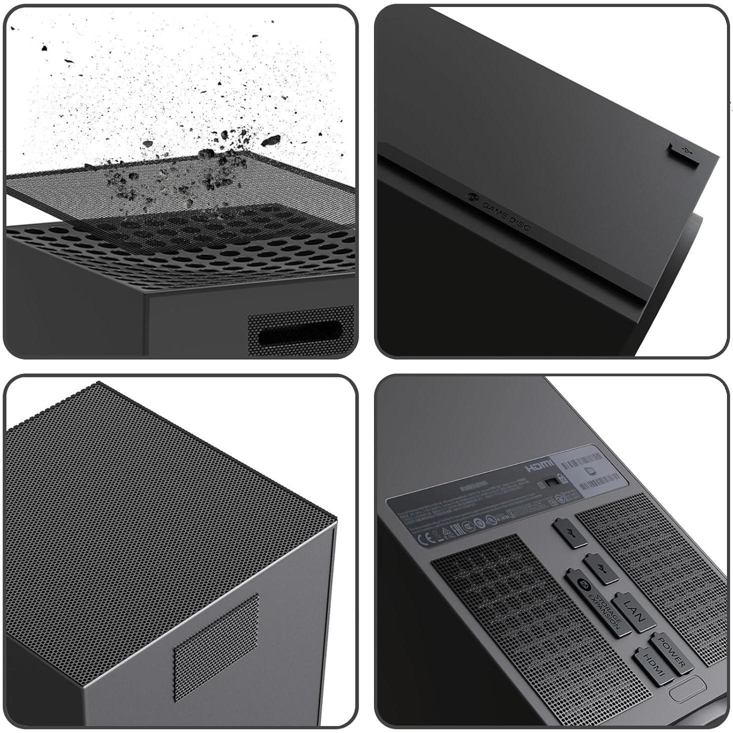 Filtro de Polvo para Xbox Series X - 8 Tapones y 4 Mallas