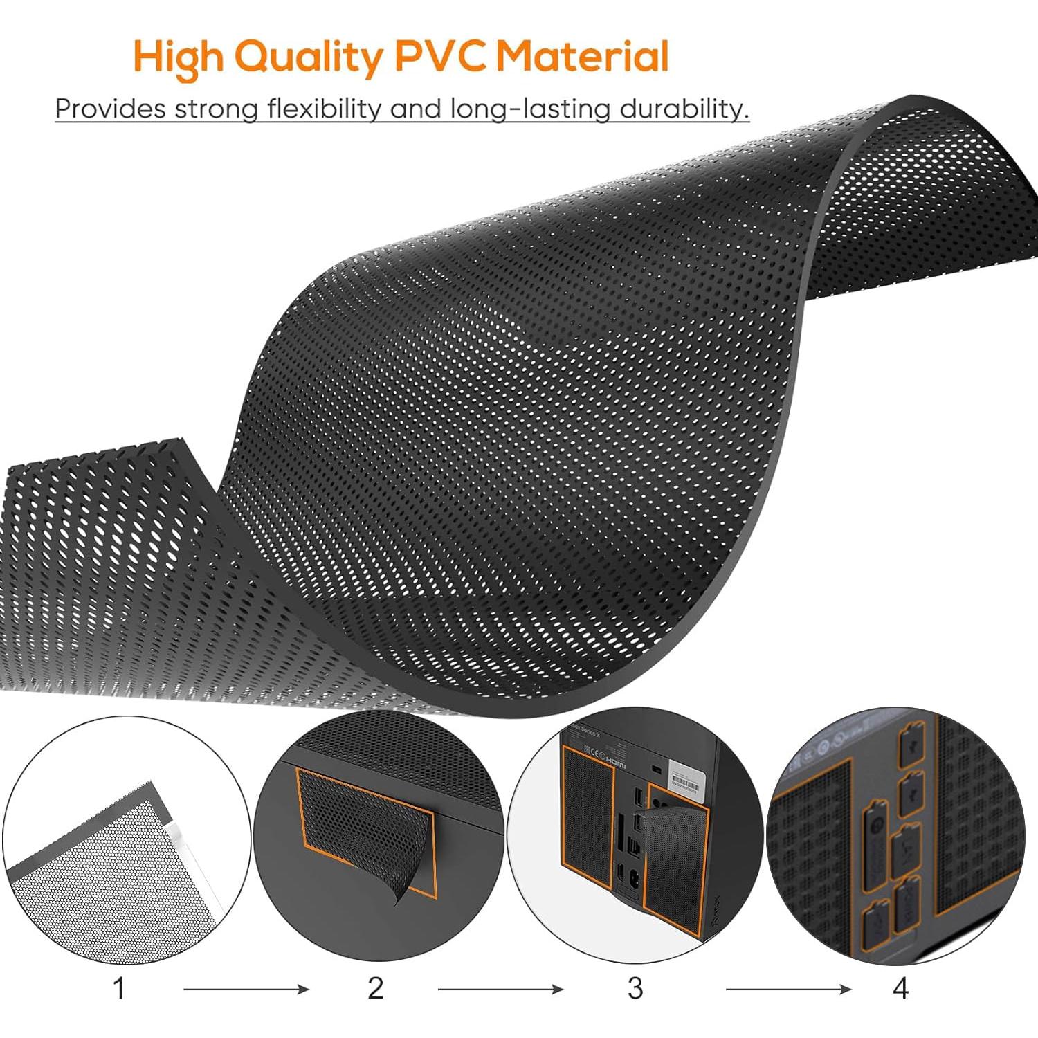 Filtro de Polvo para Xbox Series X - 8 Tapones y 4 Mallas