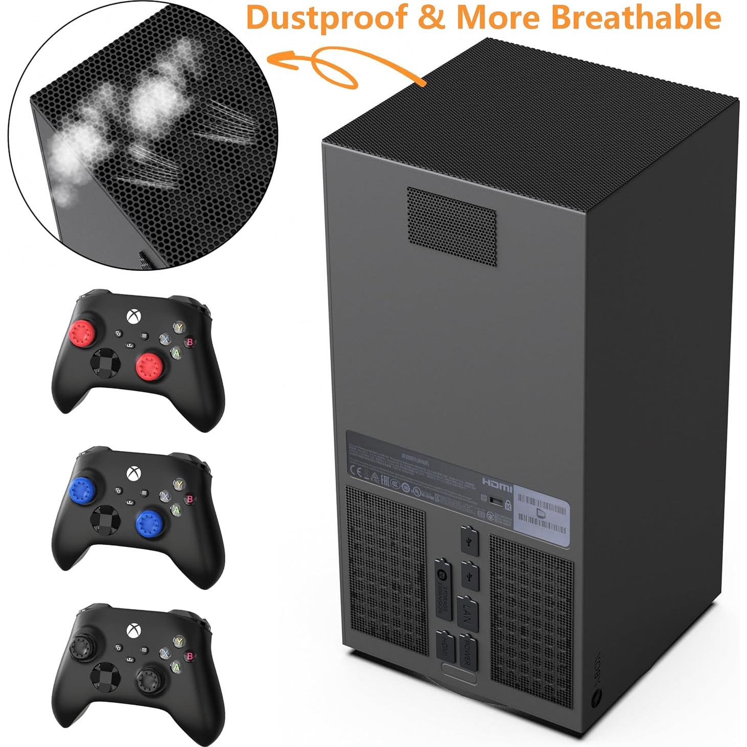 Filtro de Polvo para Xbox Series X - 8 Tapones y 4 Mallas