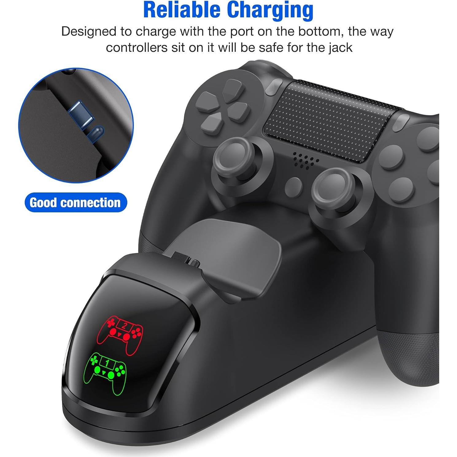 Estación de Carga PS4 NinJoyGo Carga Rápida Dual 1.8H