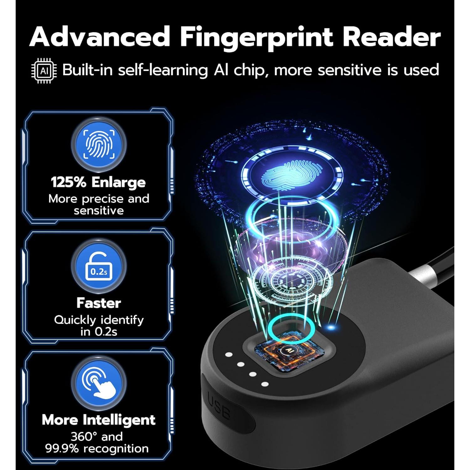 Candado Biométrico Bluetooth Anweller P2B 35.56 cm Negro