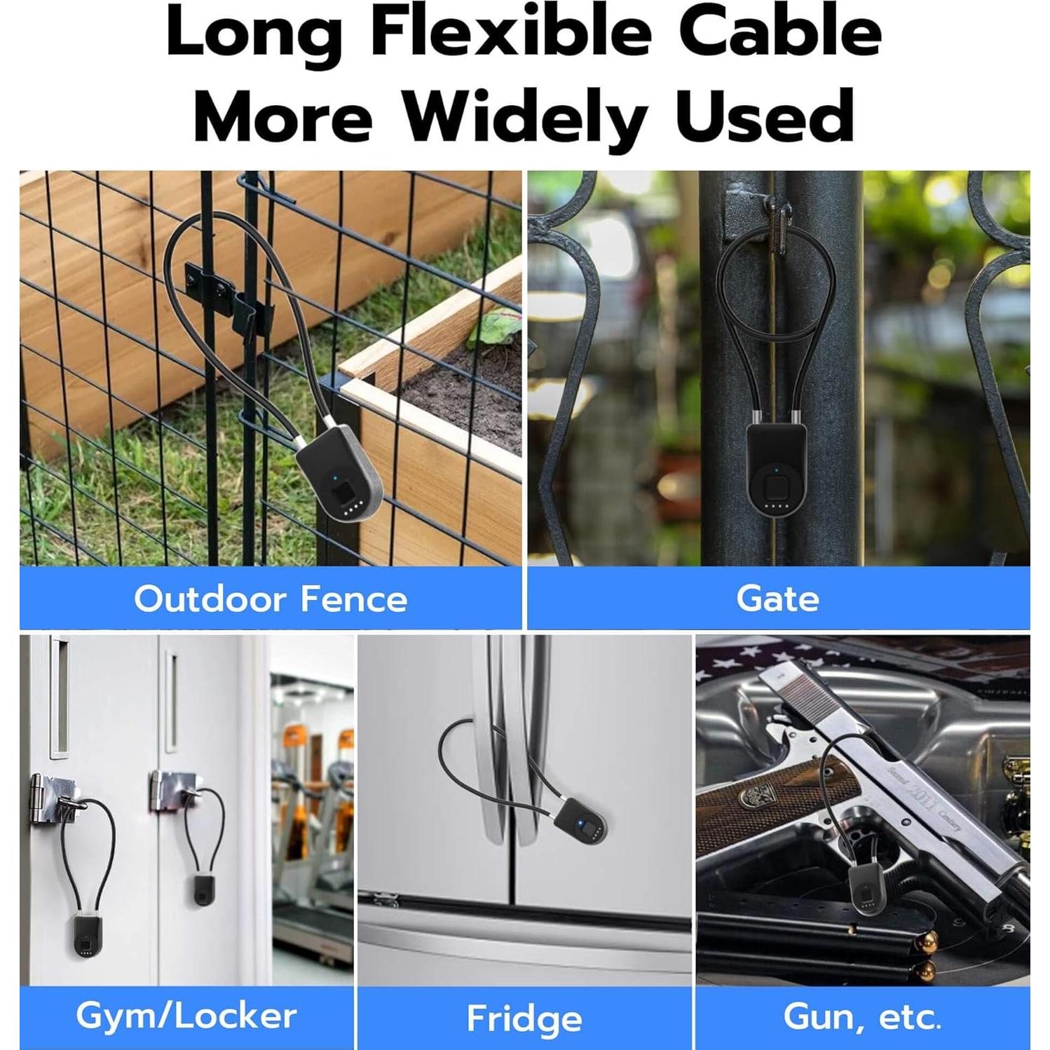 Candado Biométrico Bluetooth Anweller P2B 35.56 cm Negro