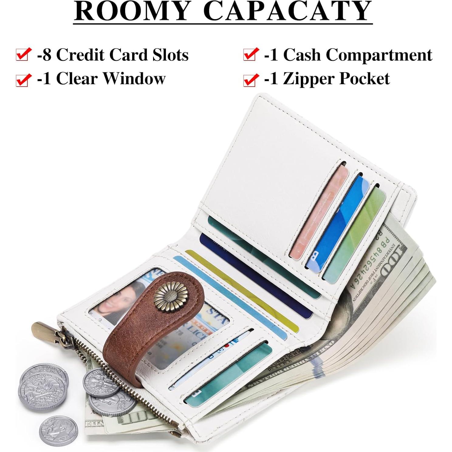 Billetera FALAN MULE Bifold RFID de Cuero para Mujeres