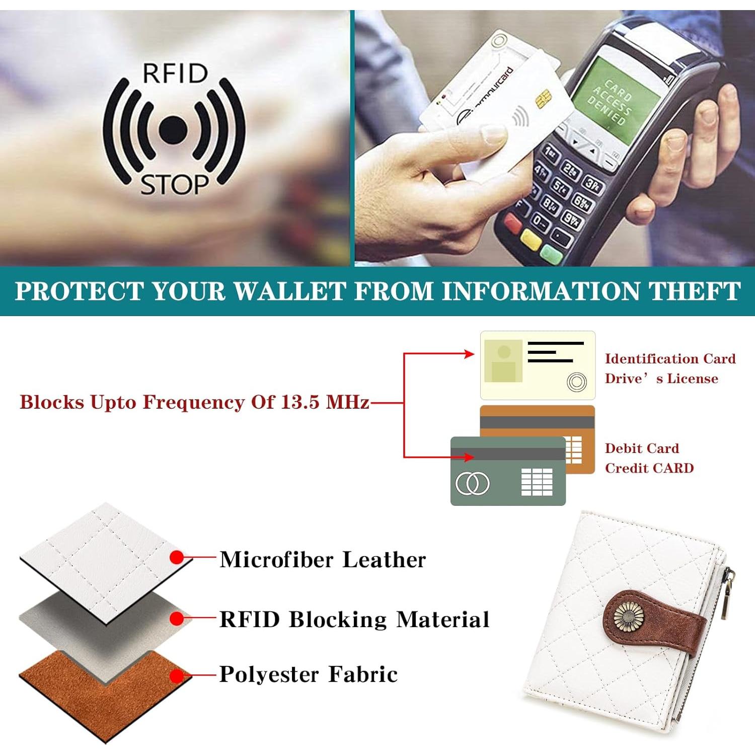 Billetera FALAN MULE Bifold RFID de Cuero para Mujeres