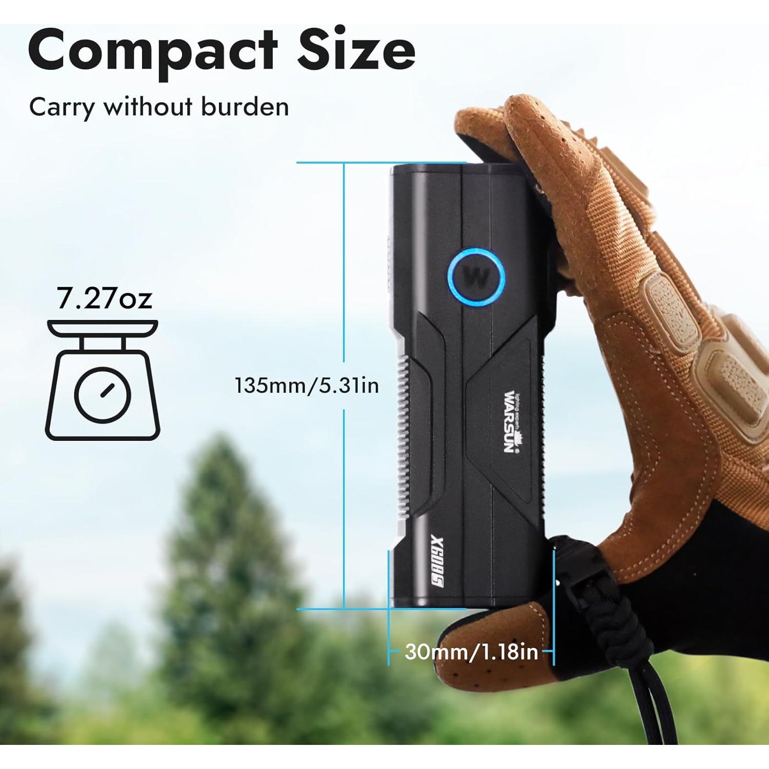 Linterna Recargable WARSUN X608S 2600 Lúmenes LED Aluminio