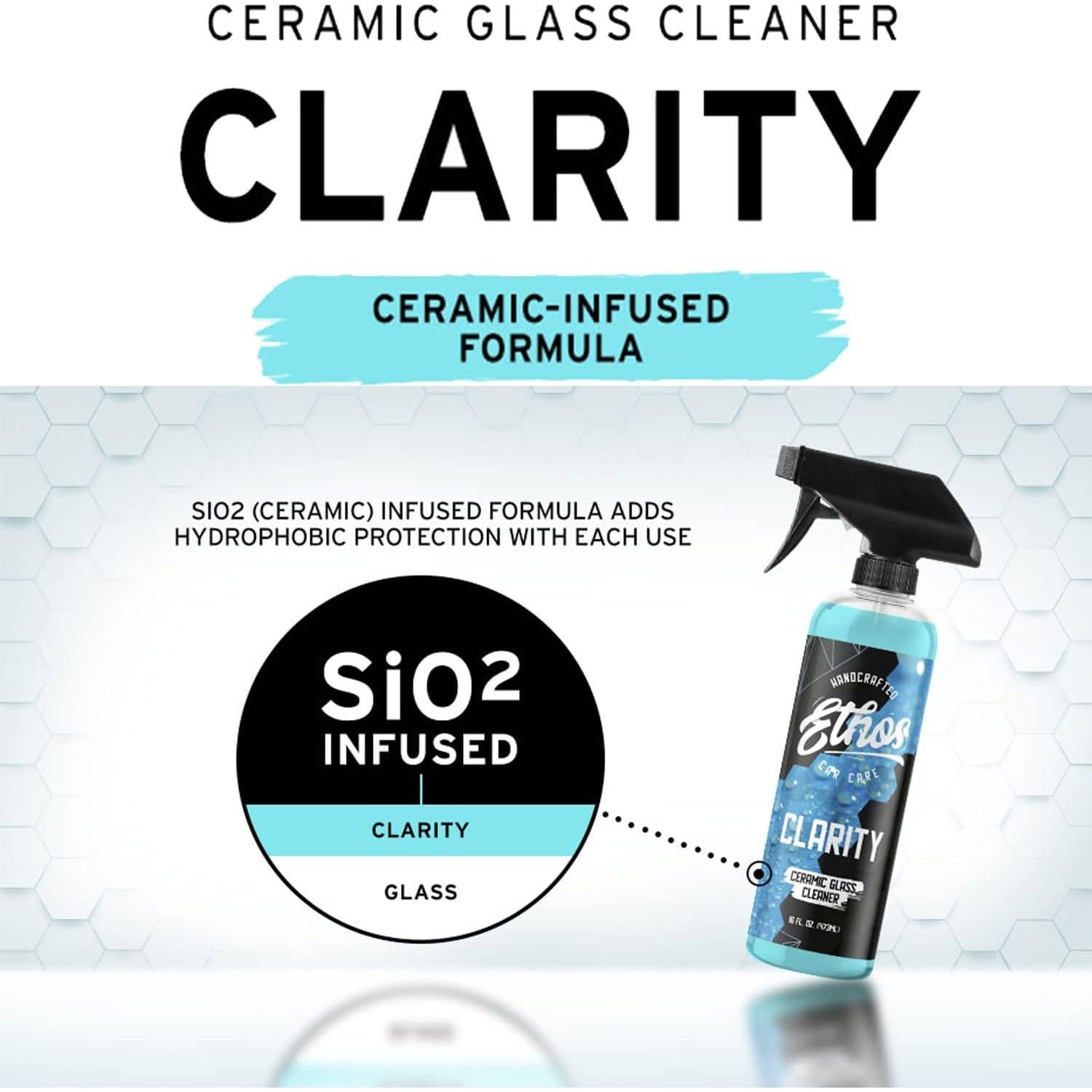 Limpiador de Vidrio Cerámico Ethos Clarity V2 473 ml - Repelente de Agua