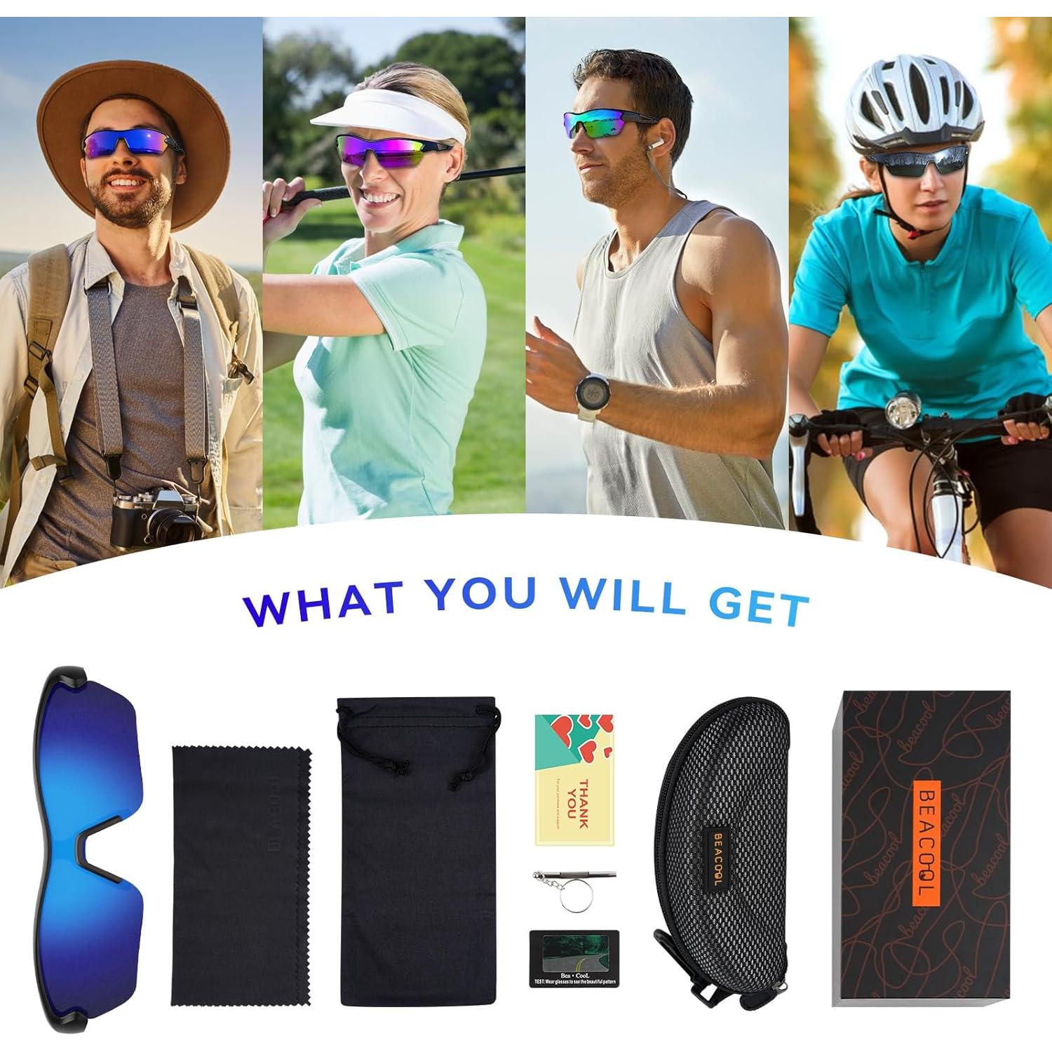 Gafas de sol deportivas BEACOOL polarizadas UV400 para hombre y mujer