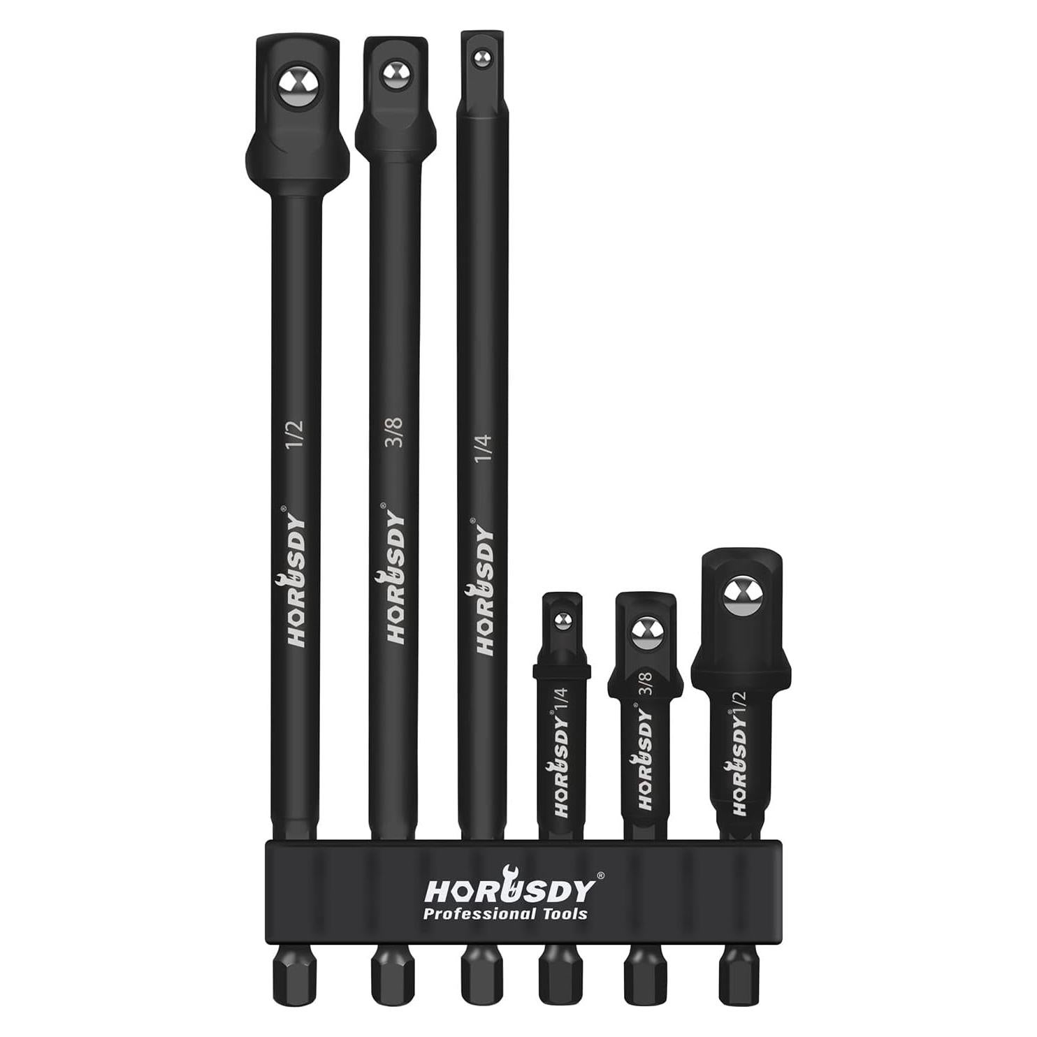 Juego de Adaptadores de Enchufe de Impacto HORUSDY 6 Piezas 3" y 6"