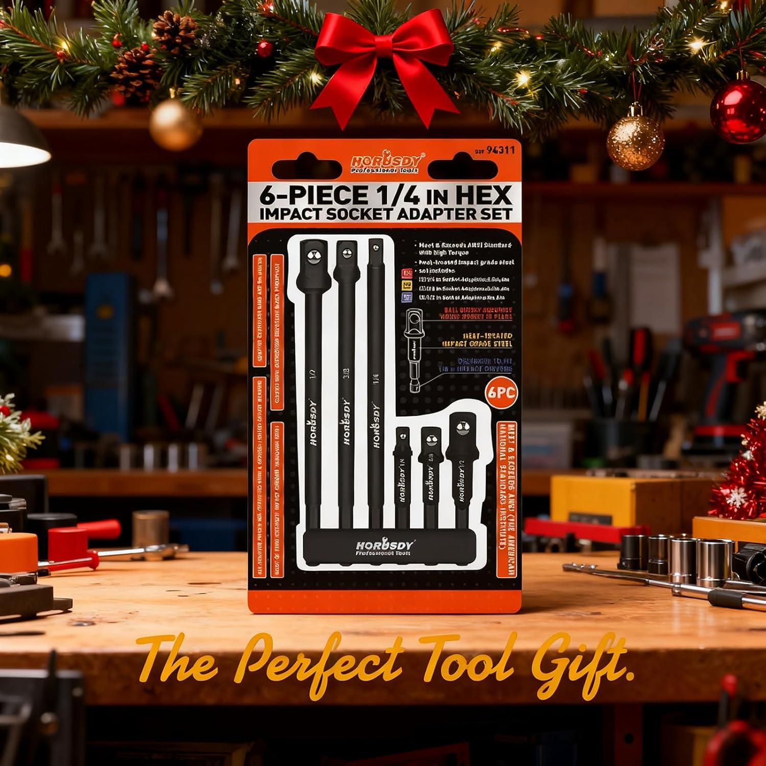 Juego de Adaptadores de Enchufe de Impacto HORUSDY 6 Piezas 3" y 6"