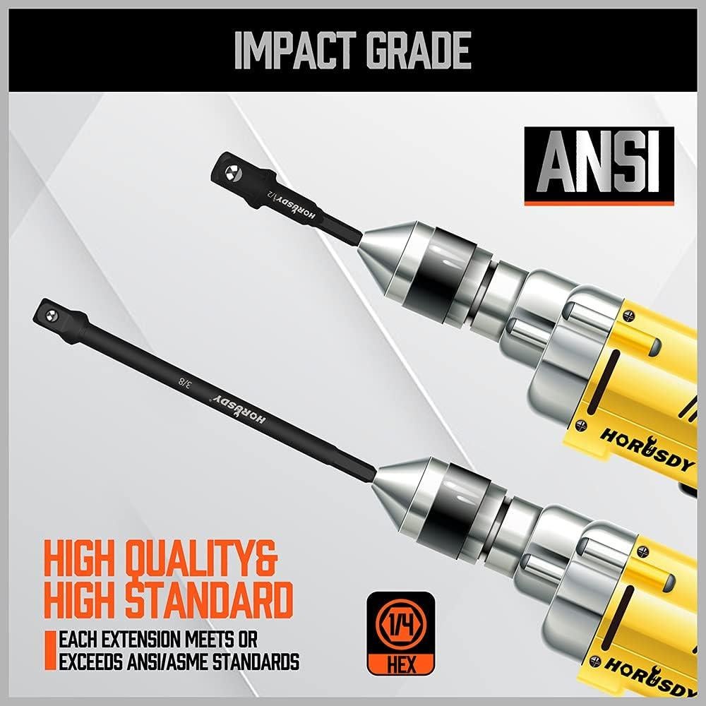 Juego de Adaptadores de Enchufe de Impacto HORUSDY 6 Piezas 3" y 6"