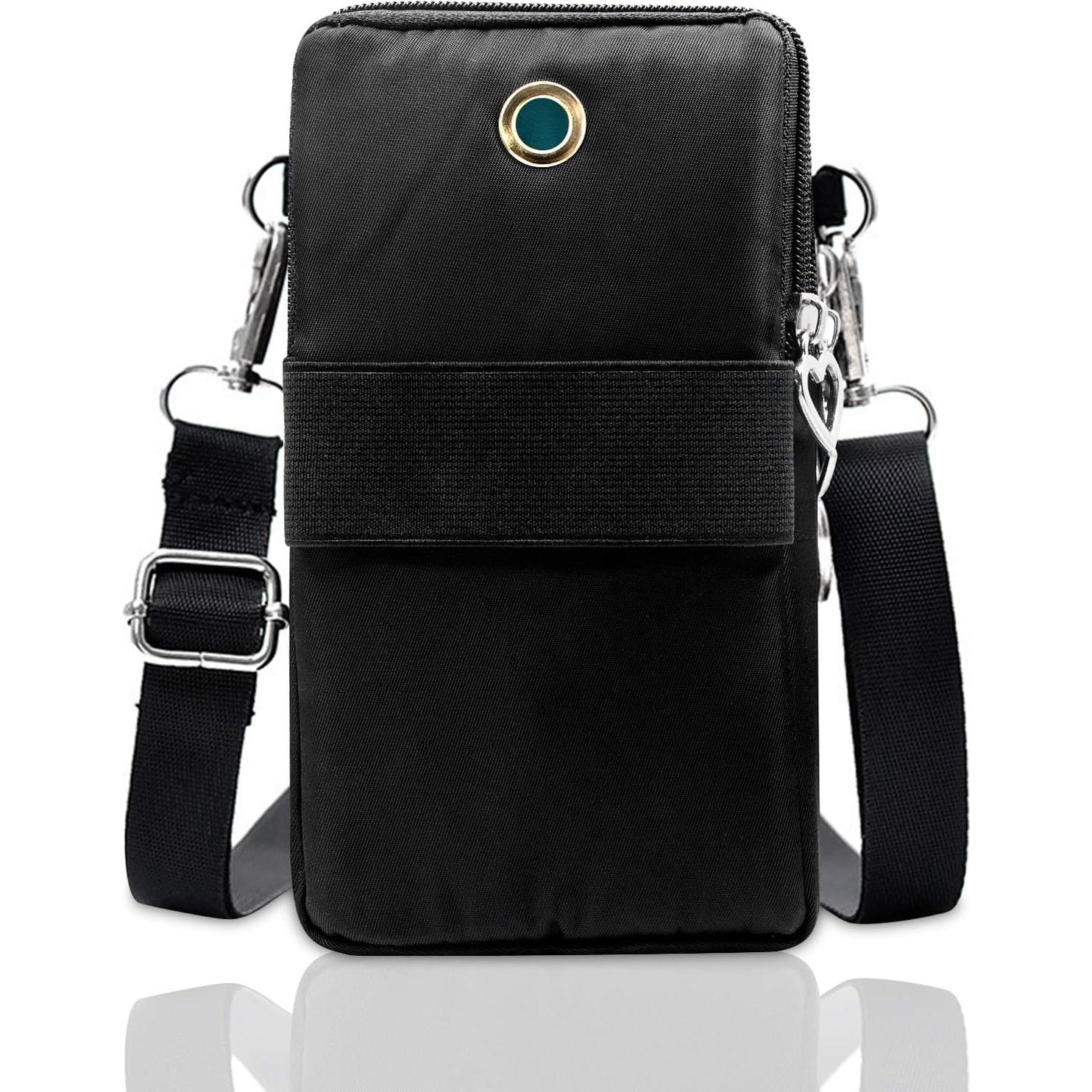 Bolsa Cruzada BIAOTIE Pequeña Ligera para Teléfono Negro