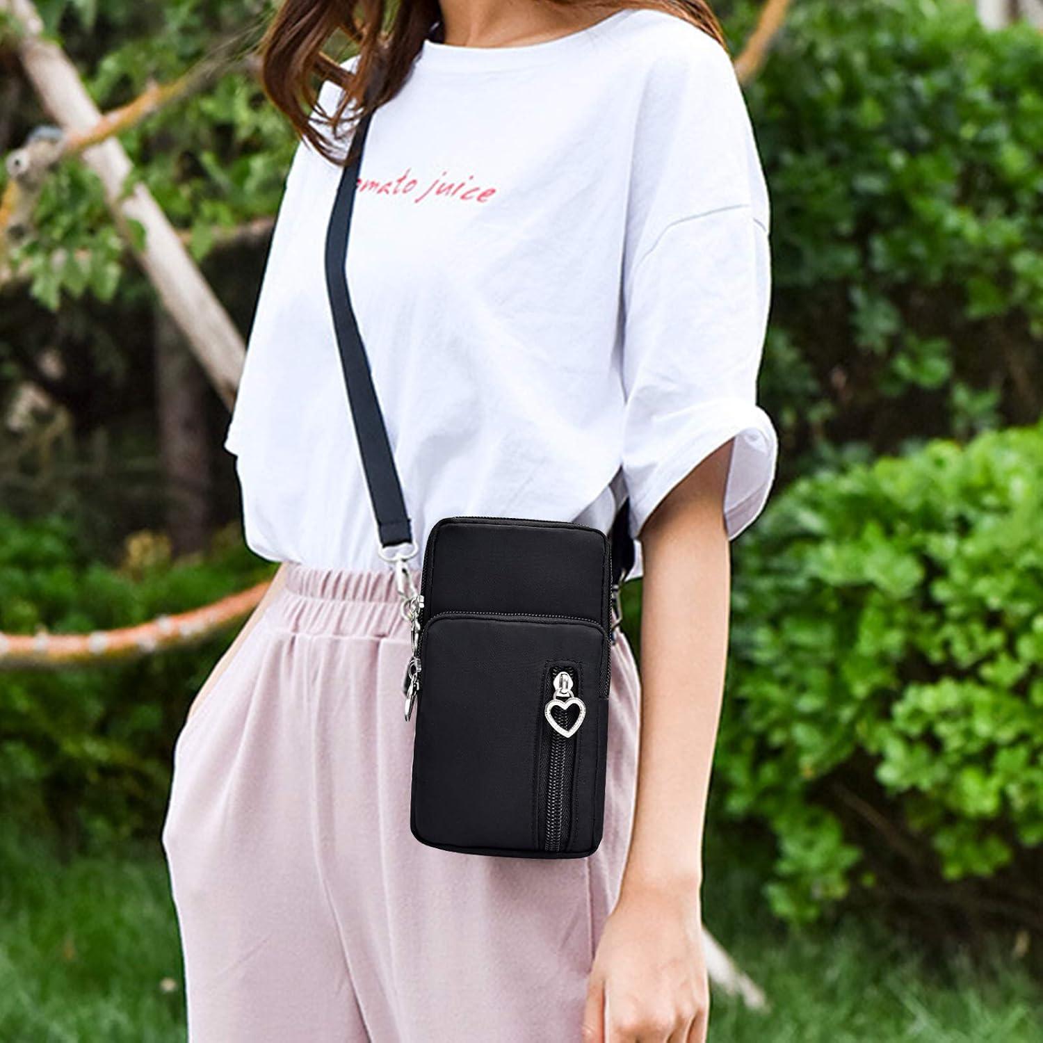 Bolsa Cruzada BIAOTIE Pequeña Ligera para Teléfono Negro