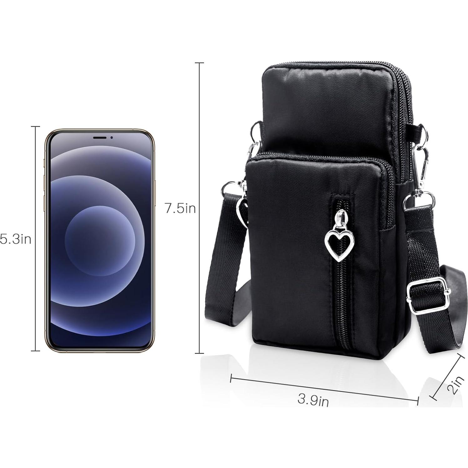 Bolsa Cruzada BIAOTIE Pequeña Ligera para Teléfono Negro