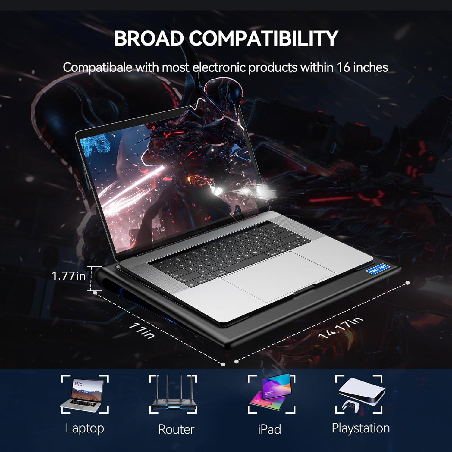 Base de Enfriamiento TECKNET para Laptop 12-16" Ajustable