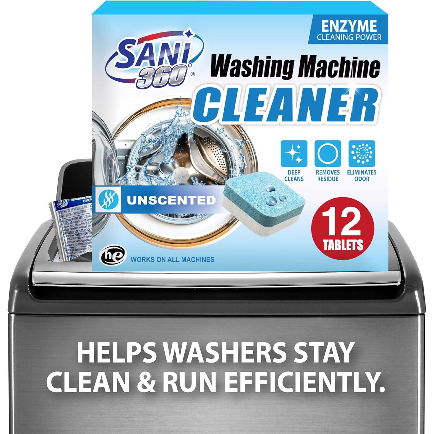 Tabletas de limpieza para lavadoras Sani 360° - 12 unidades