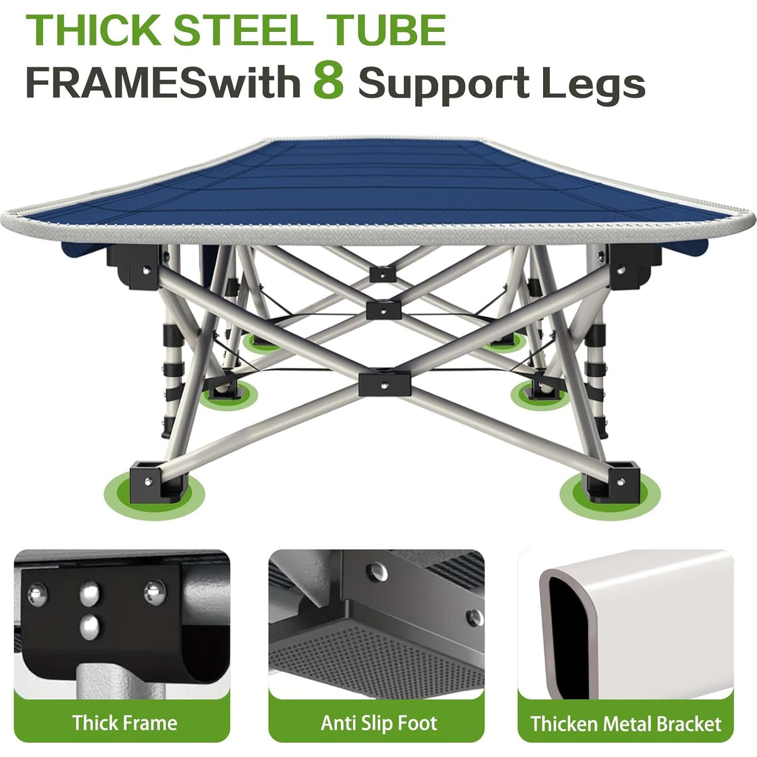 Camas de Camping COLMERD 2 Paquete Azul Plegables con Colchón