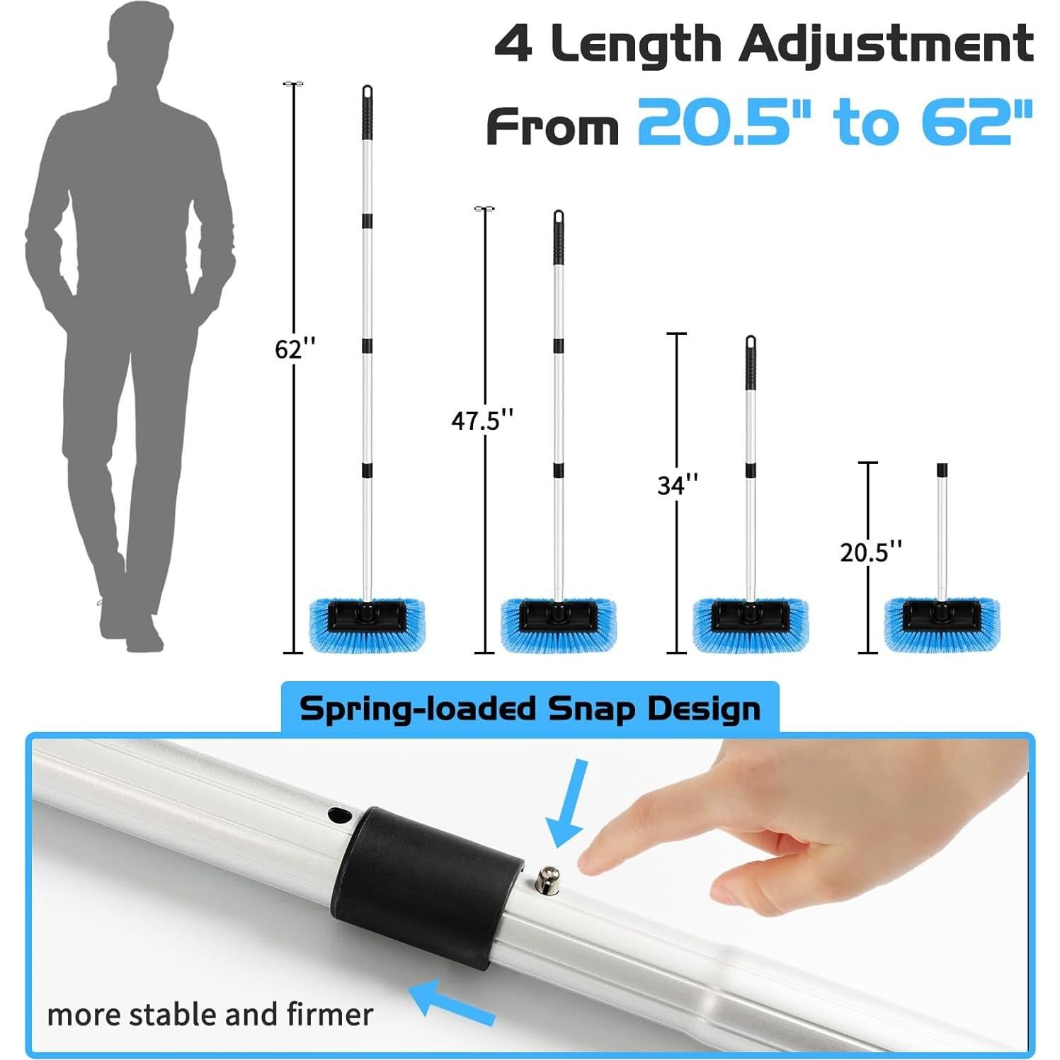 Cepillo de Lavado de Autos Ordenado 62" Mango Extensible