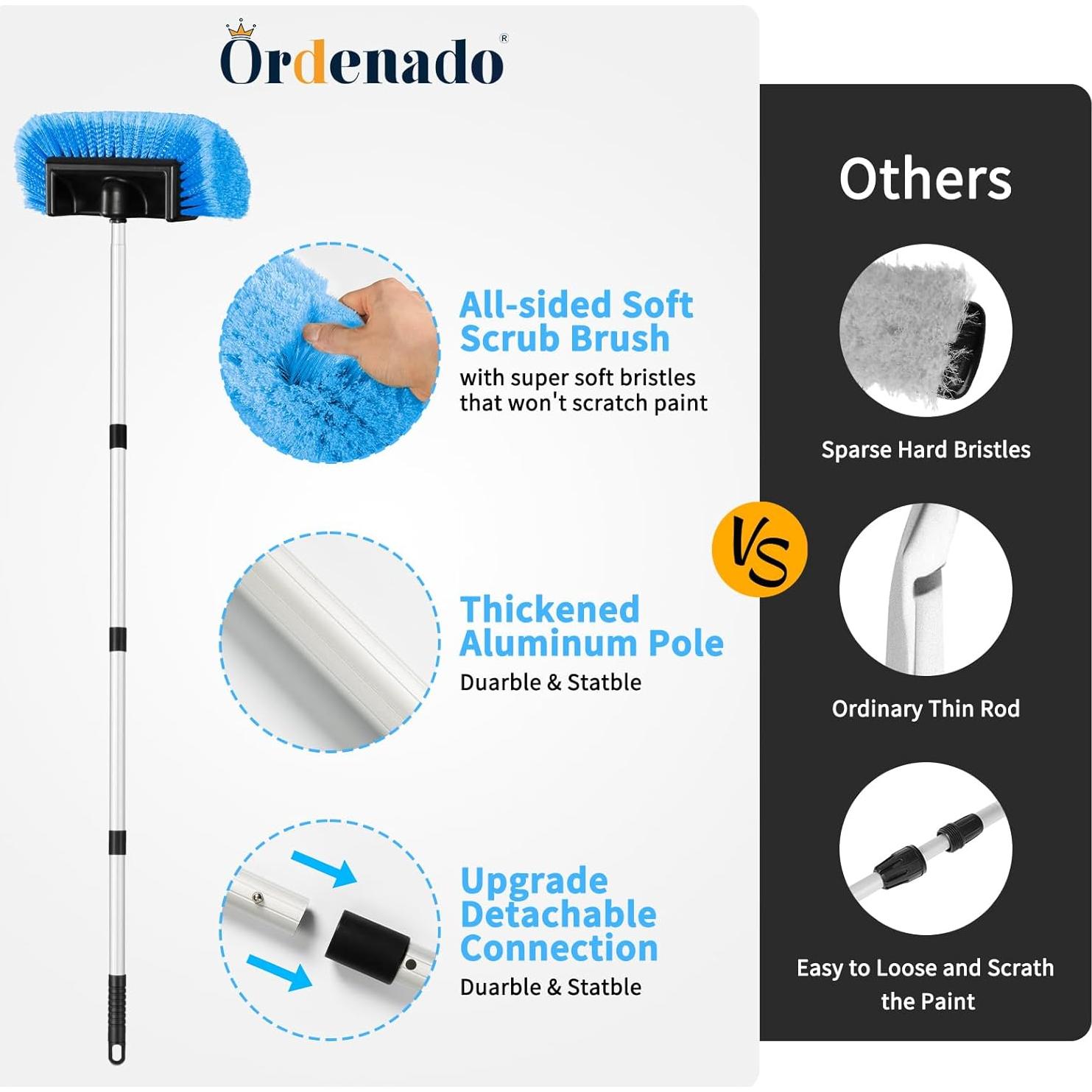 Cepillo de Lavado de Autos Ordenado 62" Mango Extensible