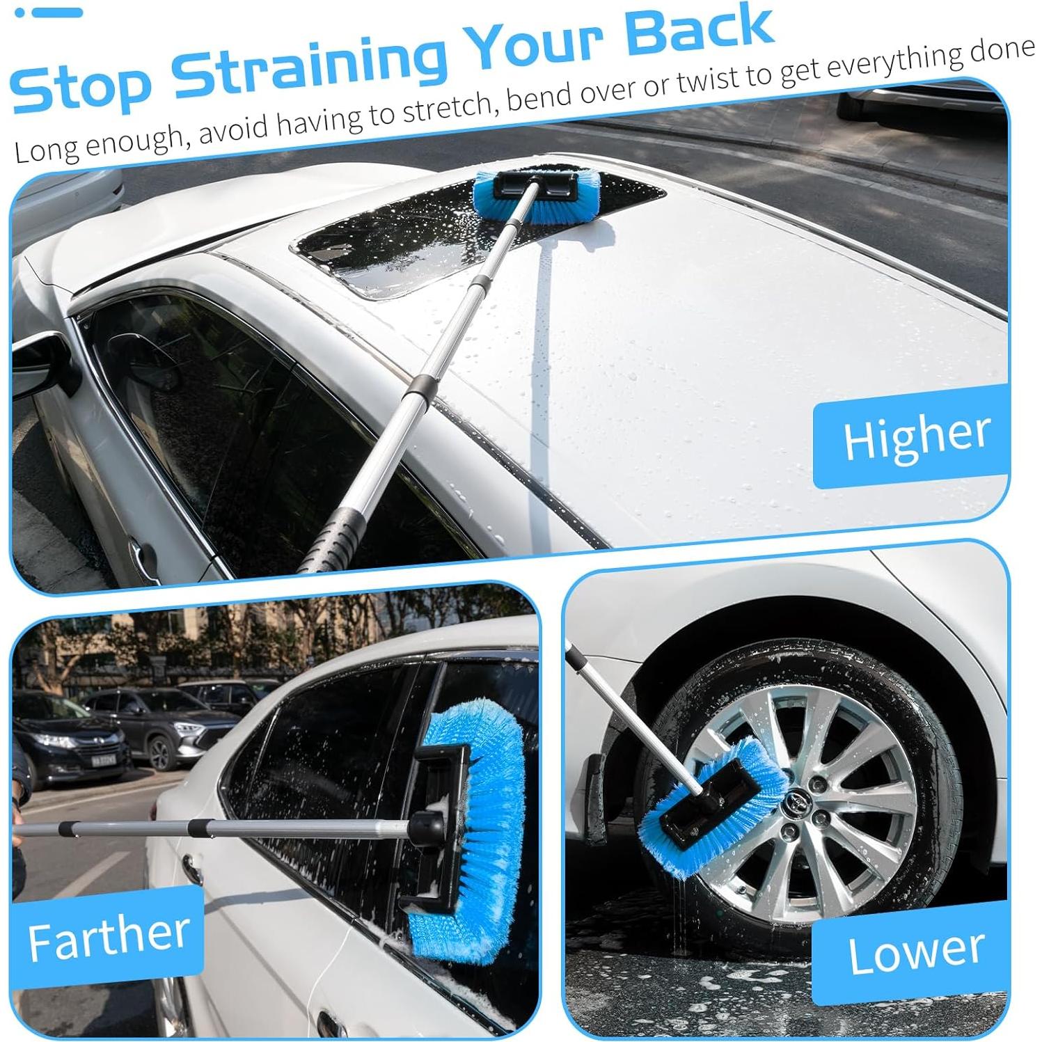 Cepillo de Lavado de Autos Ordenado 62" Mango Extensible
