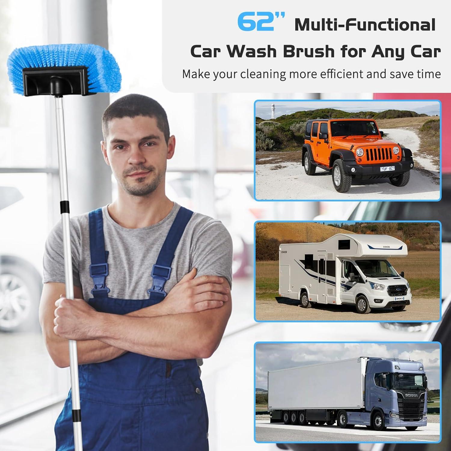 Cepillo de Lavado de Autos Ordenado 62" Mango Extensible
