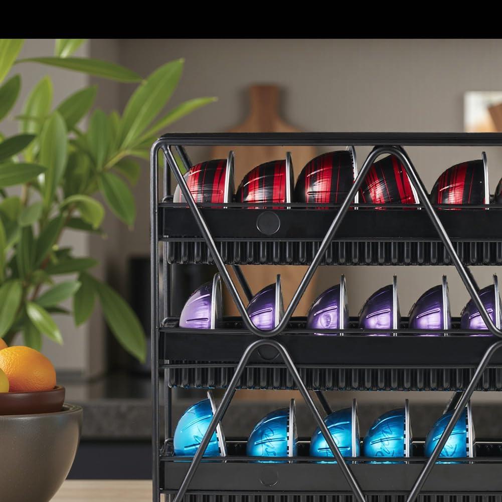 Soporte para Cápsulas de Café MEAERTON 3 Niveles Negro 24 Cápsulas