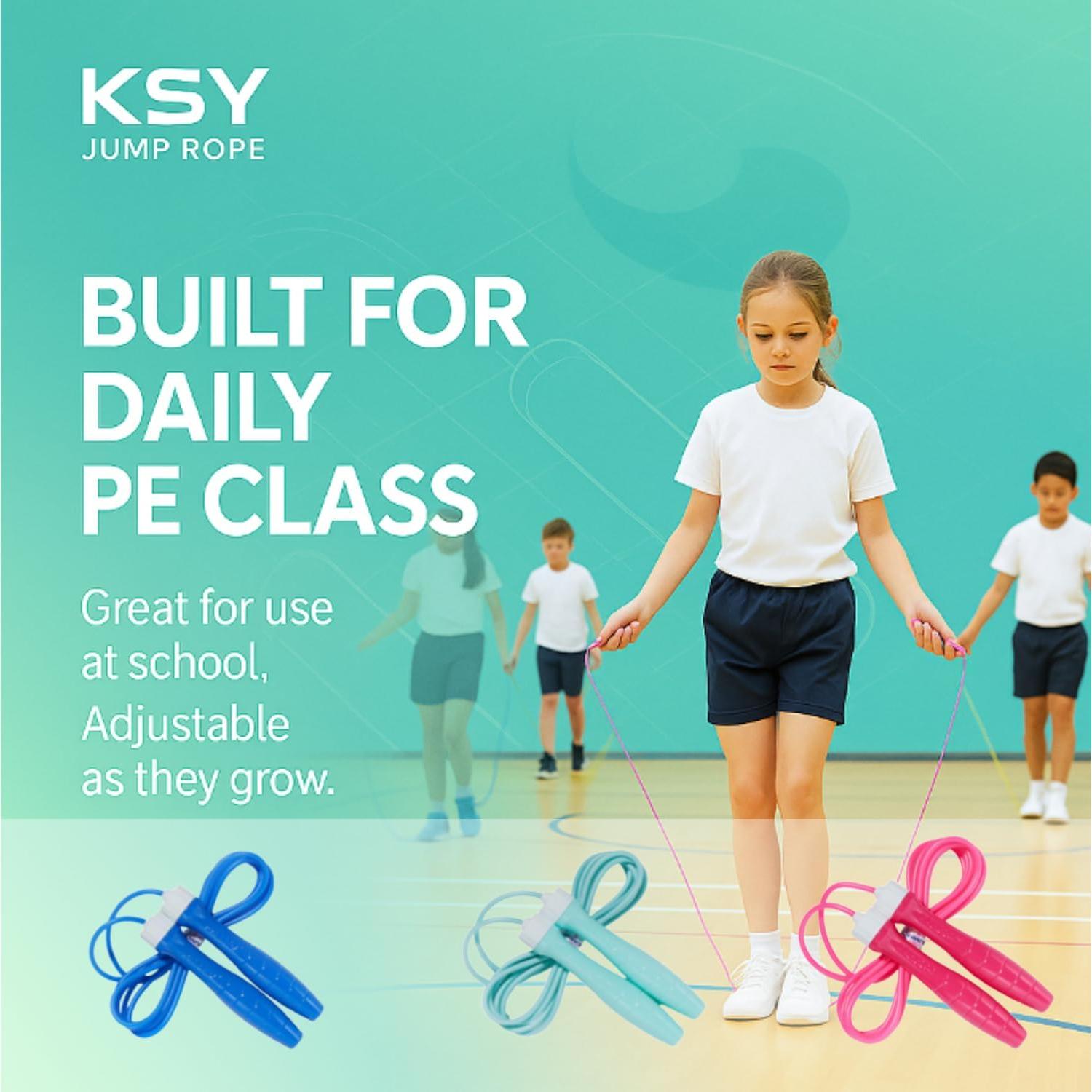 Cuerda de Salto KSY Kids Rosa Brillante - Ajustable 270 cm